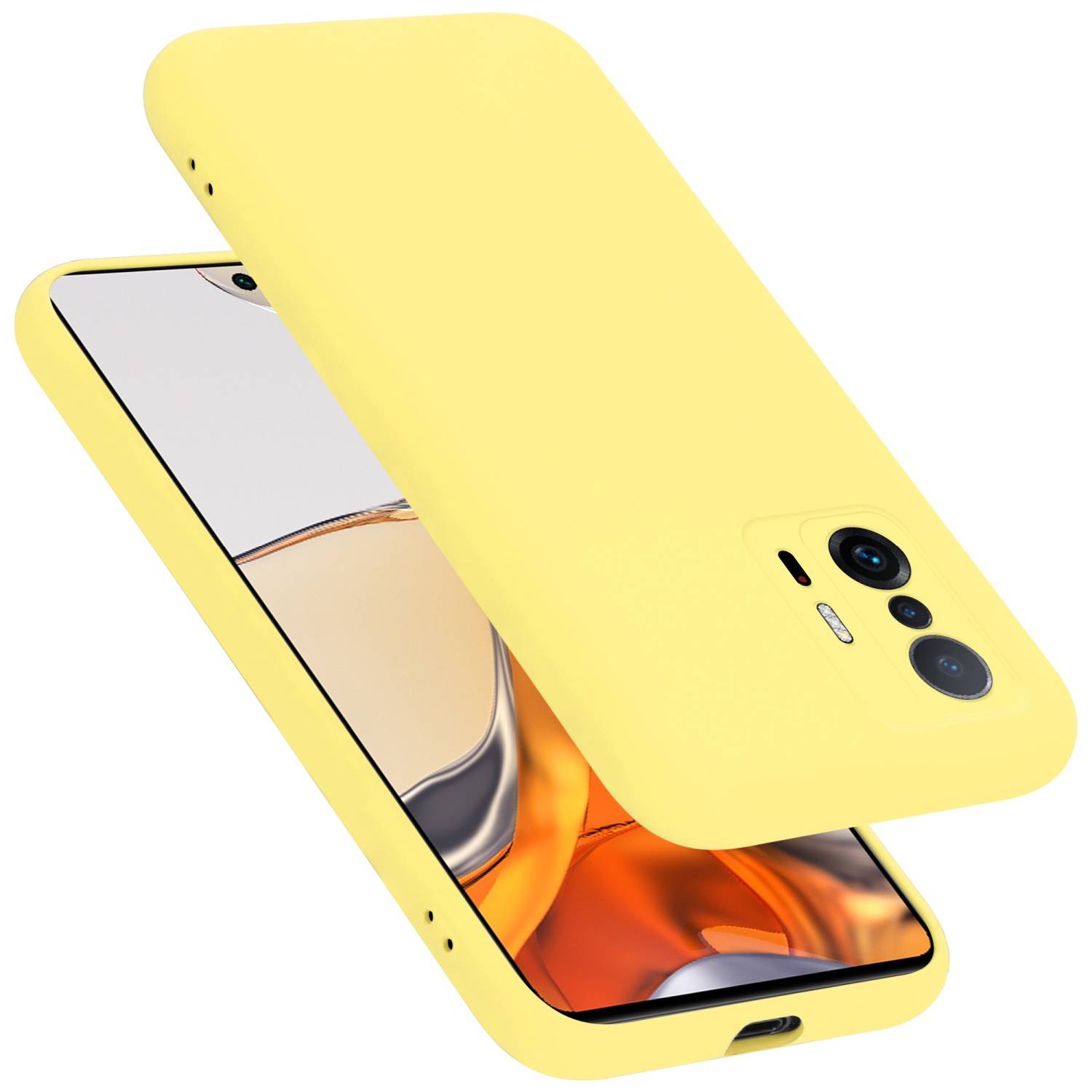 Cadorabo Schutzhülle für Xiaomi 11T / 11T PRO Hülle in Gelb Handyhülle Case Cover TPU Etui
