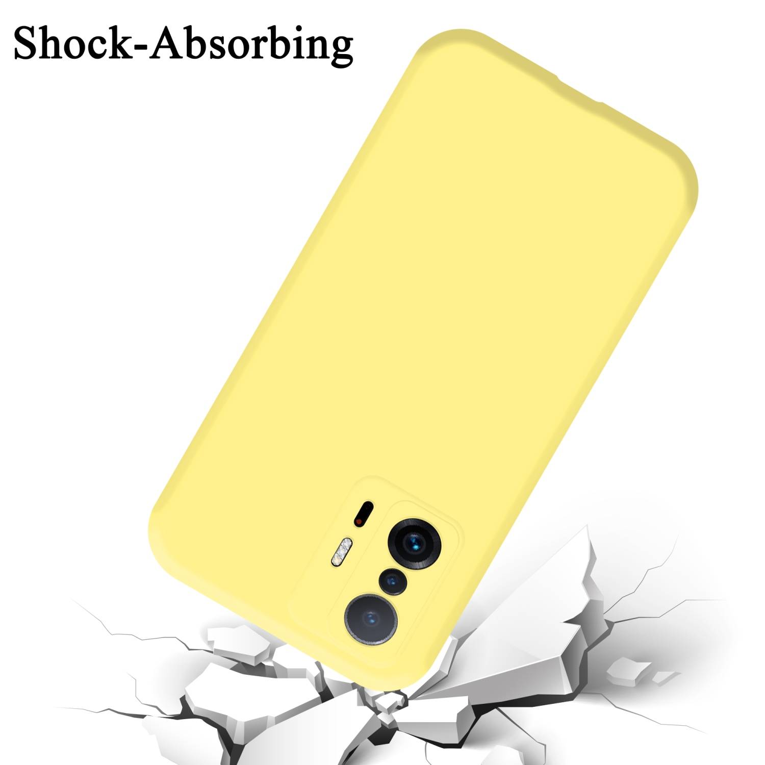 Cadorabo Schutzhülle für Xiaomi 11T / 11T PRO Hülle in Gelb Handyhülle Case Cover TPU Etui