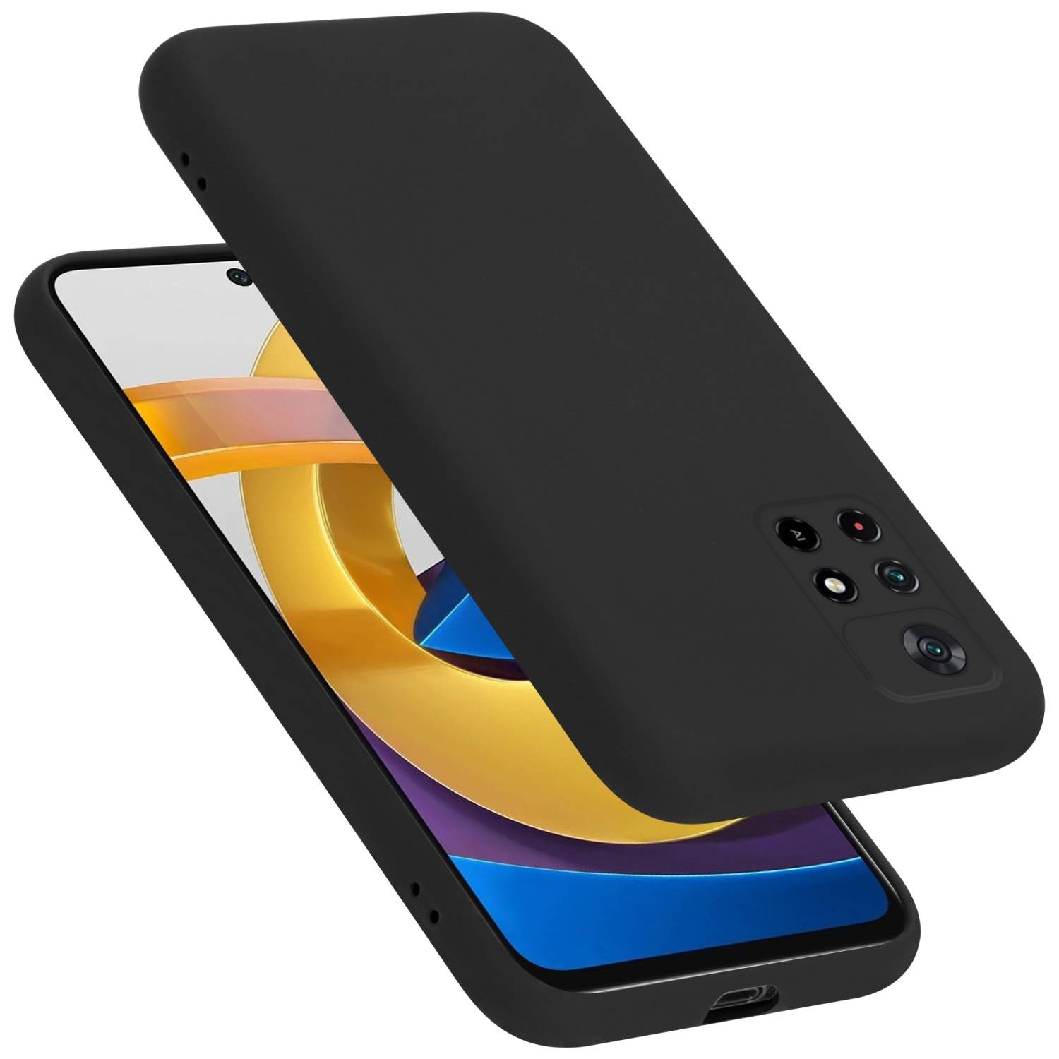 Cadorabo Schutzhülle für Xiaomi POCO M4 PRO 5G Hülle in Schwarz Handyhülle Case Cover TPU Etui