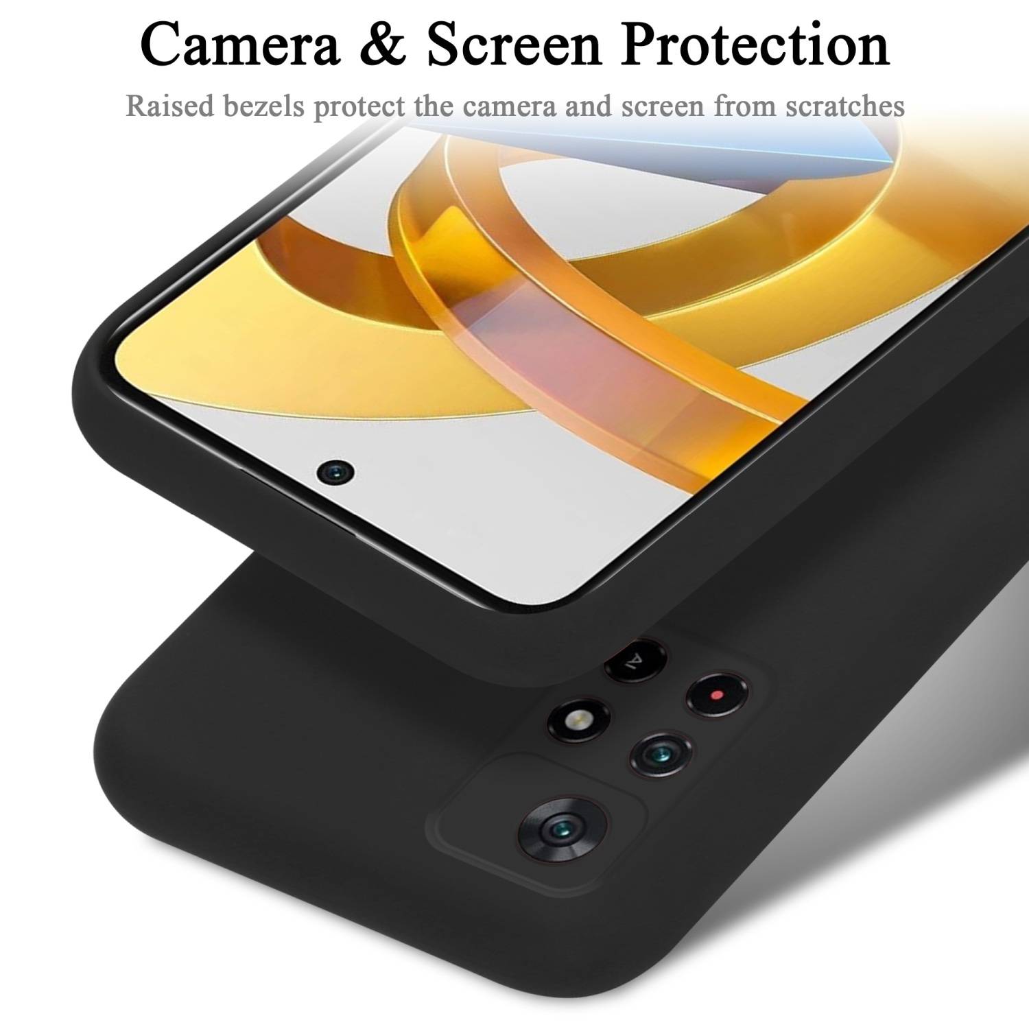 Cadorabo Schutzhülle für Xiaomi POCO M4 PRO 5G Hülle in Schwarz Handyhülle Case Cover TPU Etui
