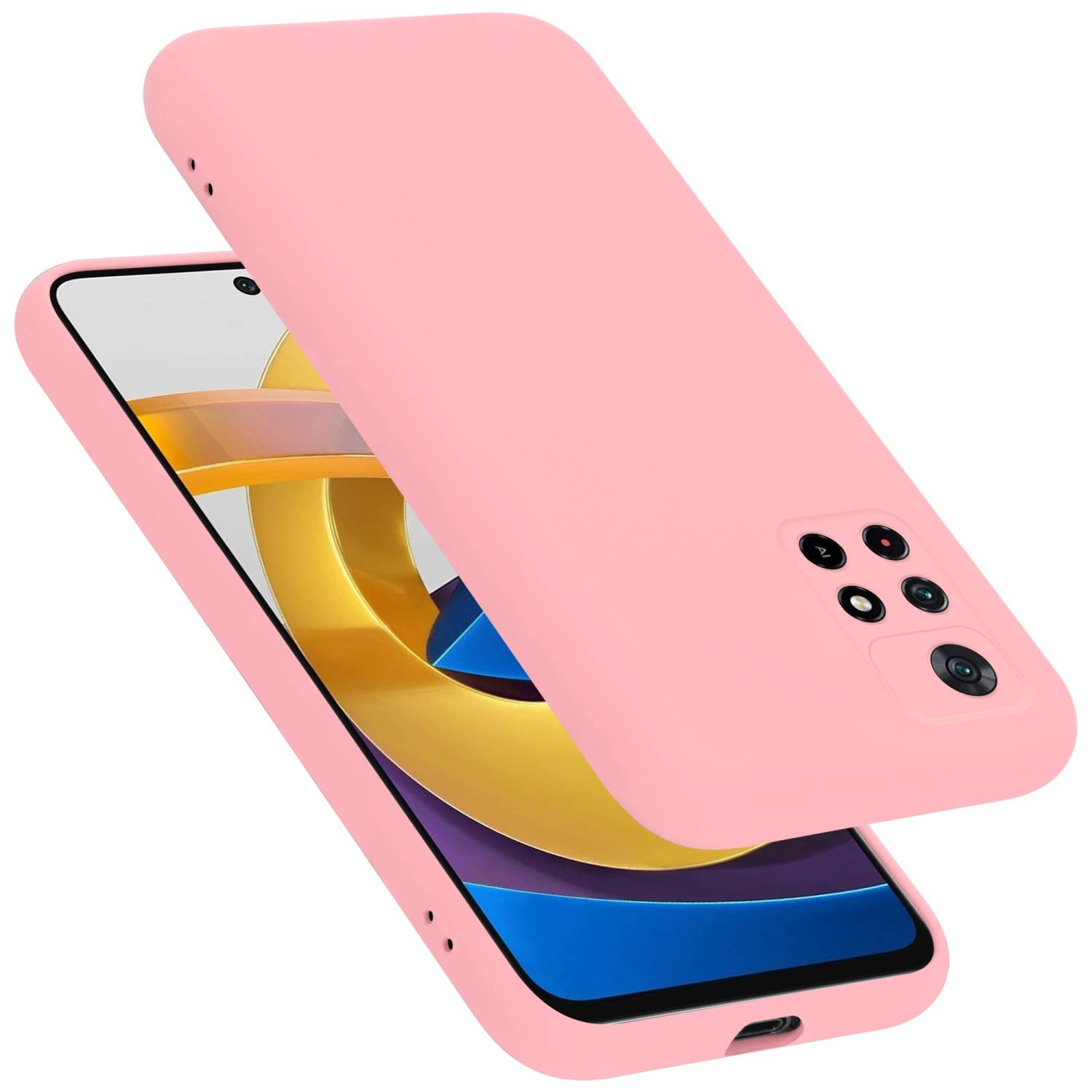 Cadorabo Schutzhülle für Xiaomi POCO M4 PRO 5G Hülle in Rosa Handyhülle Case Cover TPU Etui