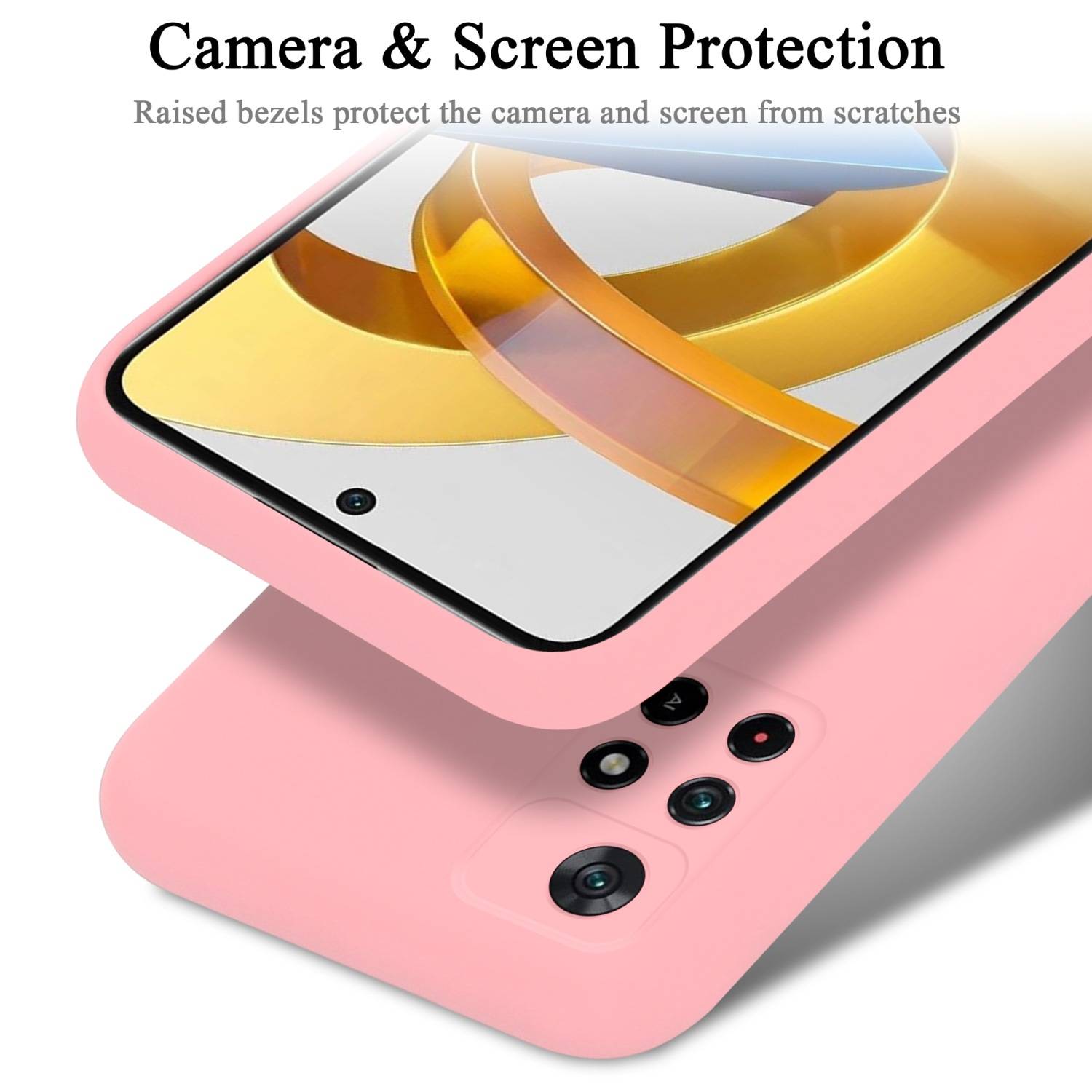 Cadorabo Schutzhülle für Xiaomi POCO M4 PRO 5G Hülle in Rosa Handyhülle Case Cover TPU Etui