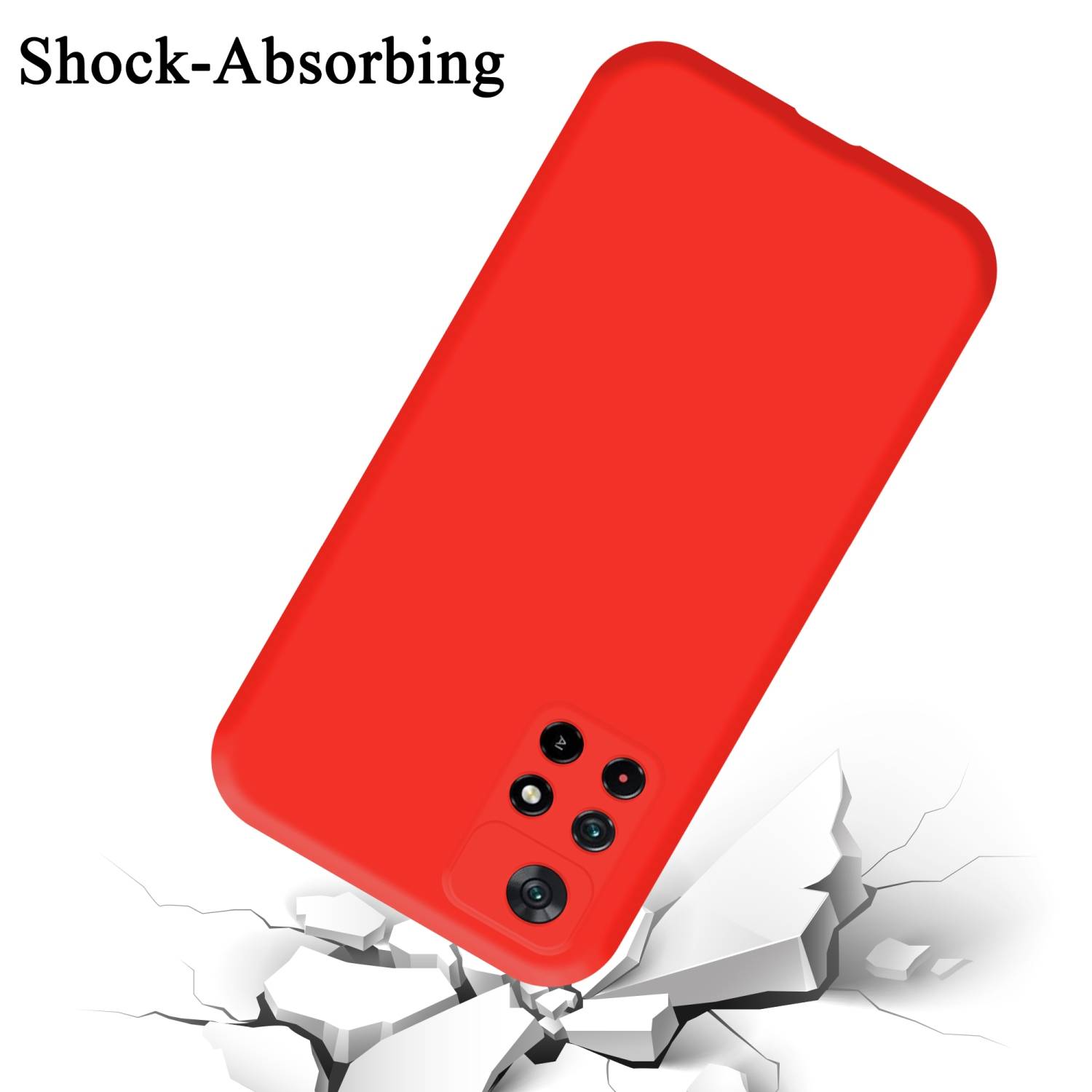 Cadorabo Schutzhülle für Xiaomi POCO M4 PRO 5G Hülle in Rot Handyhülle Case Cover TPU Etui