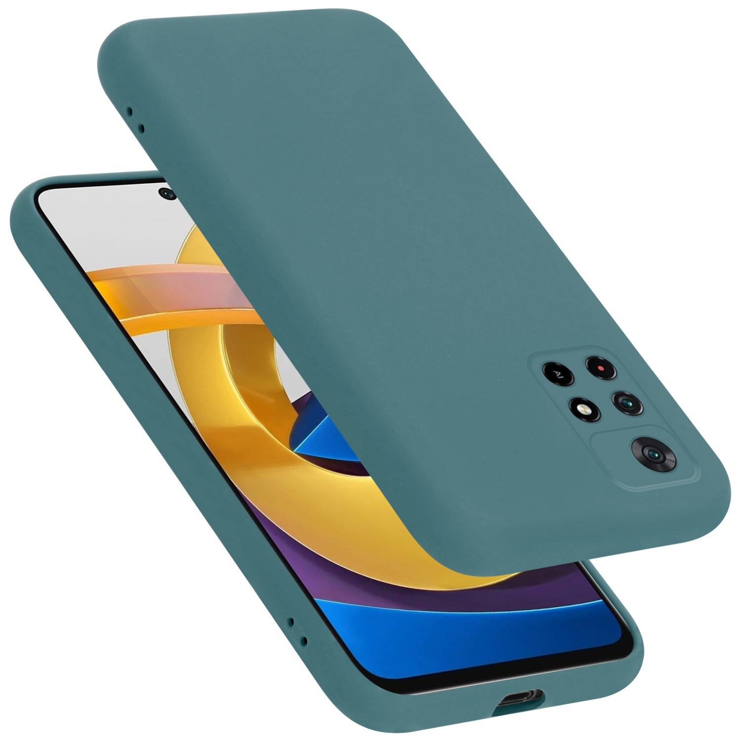 Cadorabo Schutzhülle für Xiaomi POCO M4 PRO 5G Hülle in Grün Handyhülle Case Cover TPU Etui