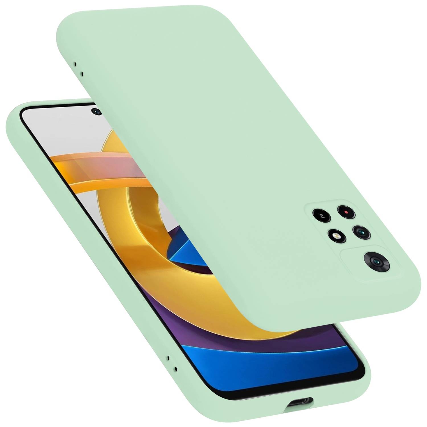 Cadorabo Schutzhülle für Xiaomi POCO M4 PRO 5G Hülle in Grün Handyhülle Case Cover TPU Etui