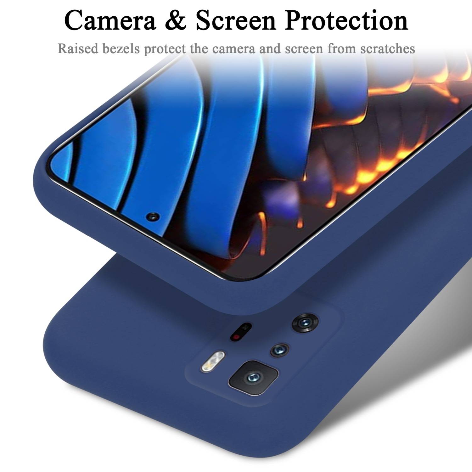 Cadorabo Schutzhülle für Xiaomi POCO X3 GT Hülle in Blau Handyhülle Case Cover TPU Etui