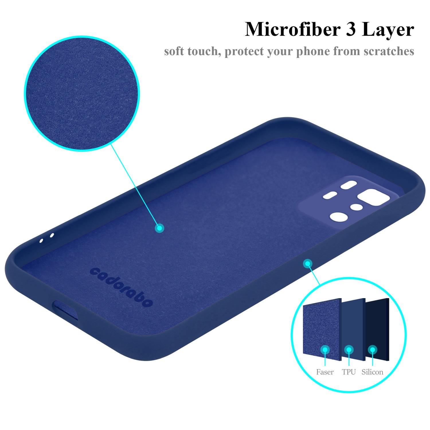 Cadorabo Schutzhülle für Xiaomi POCO X3 GT Hülle in Blau Handyhülle Case Cover TPU Etui