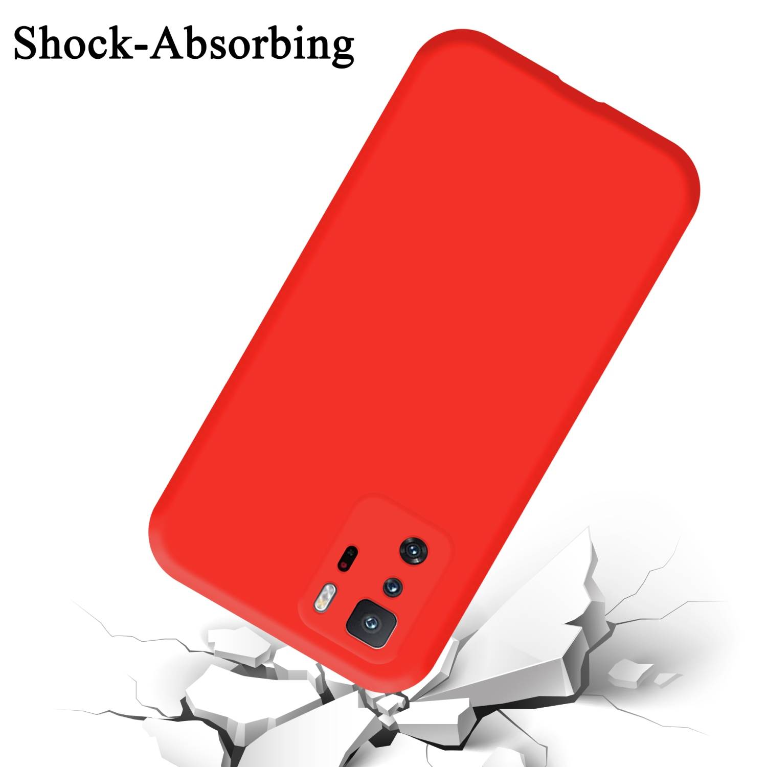 Cadorabo Schutzhülle für Xiaomi POCO X3 GT Hülle in Rot Handyhülle Case Cover TPU Etui