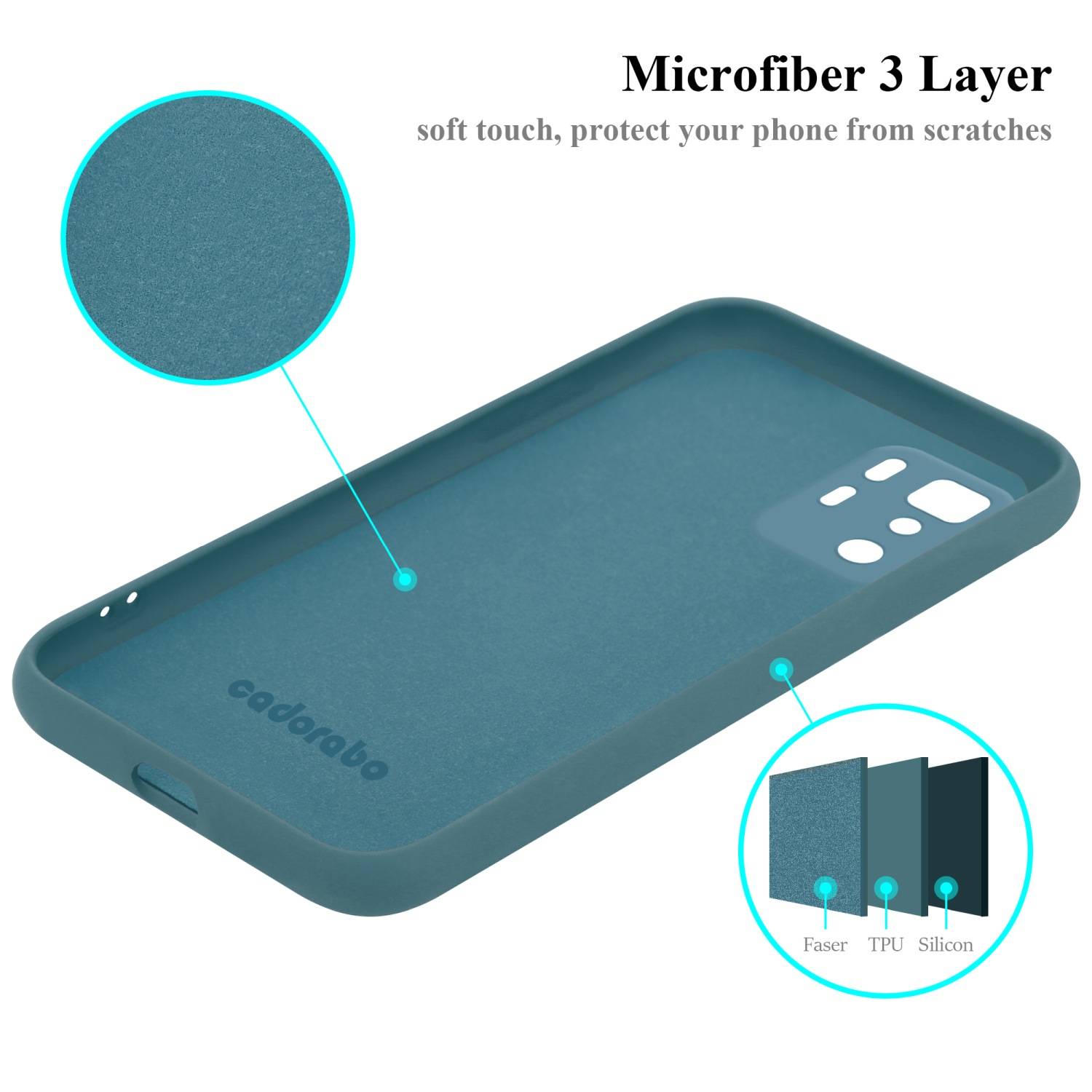 Cadorabo Schutzhülle für Xiaomi POCO X3 GT Hülle in Grün Handyhülle Case Cover TPU Etui