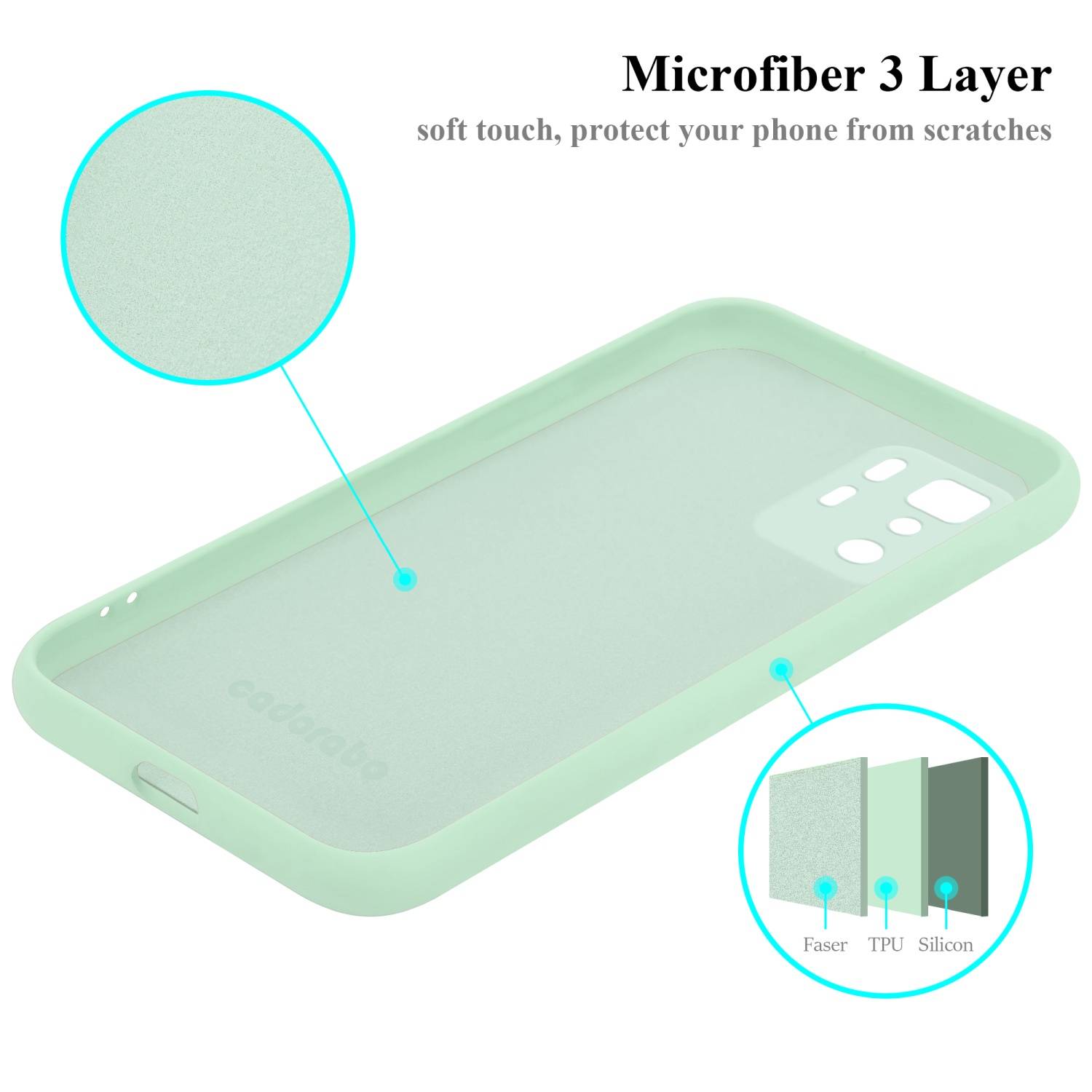 Cadorabo Schutzhülle für Xiaomi POCO X3 GT Hülle in Grün Handyhülle Case Cover TPU Etui