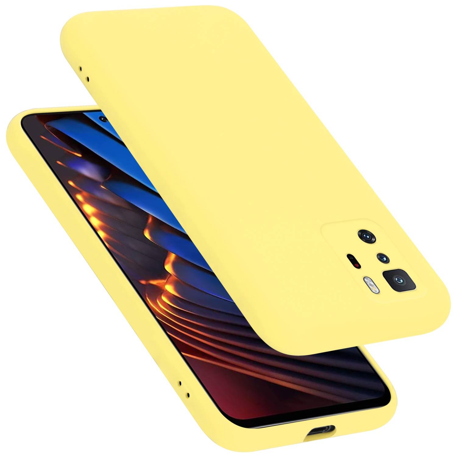 Cadorabo Schutzhülle für Xiaomi POCO X3 GT Hülle in Gelb Handyhülle Case Cover TPU Etui