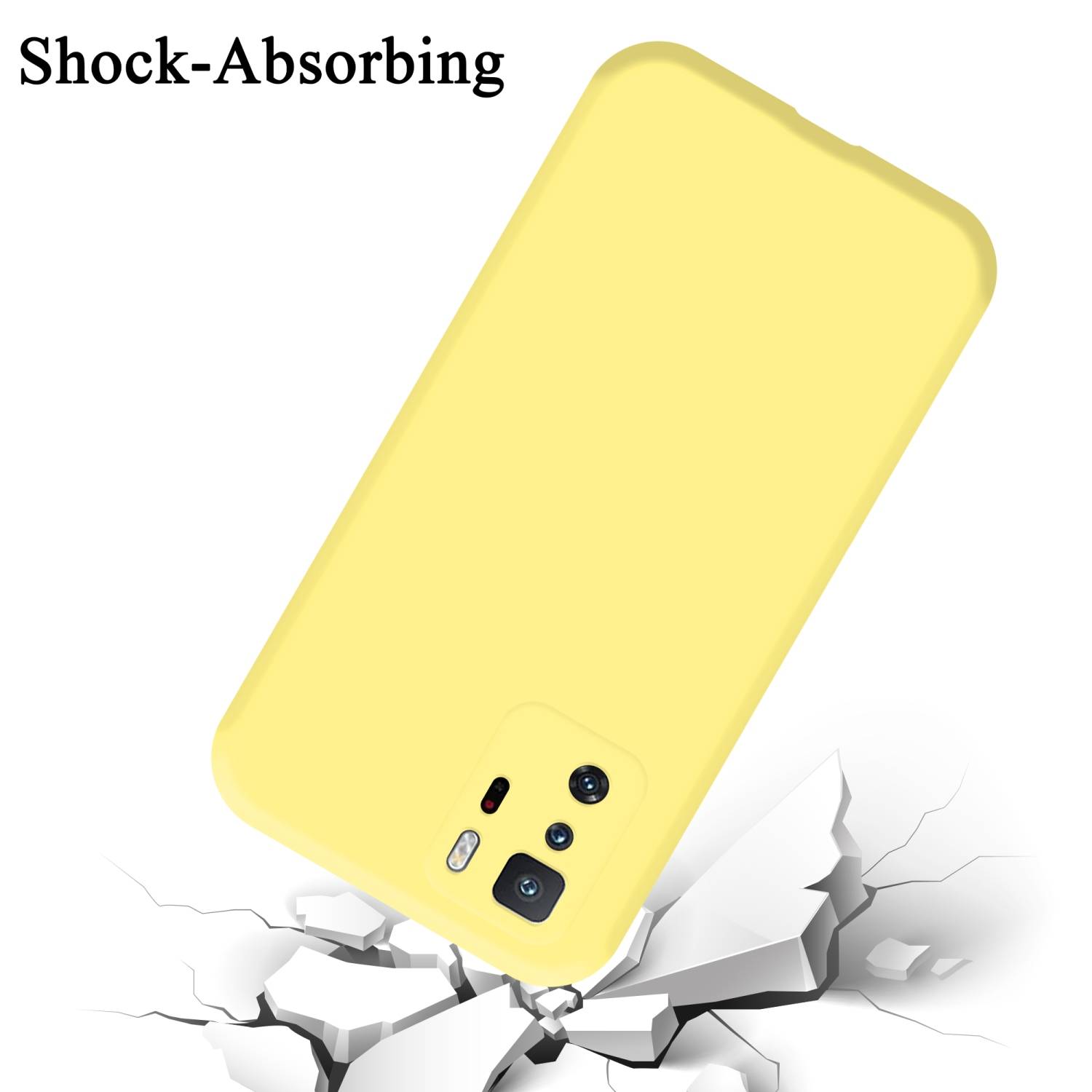 Cadorabo Schutzhülle für Xiaomi POCO X3 GT Hülle in Gelb Handyhülle Case Cover TPU Etui