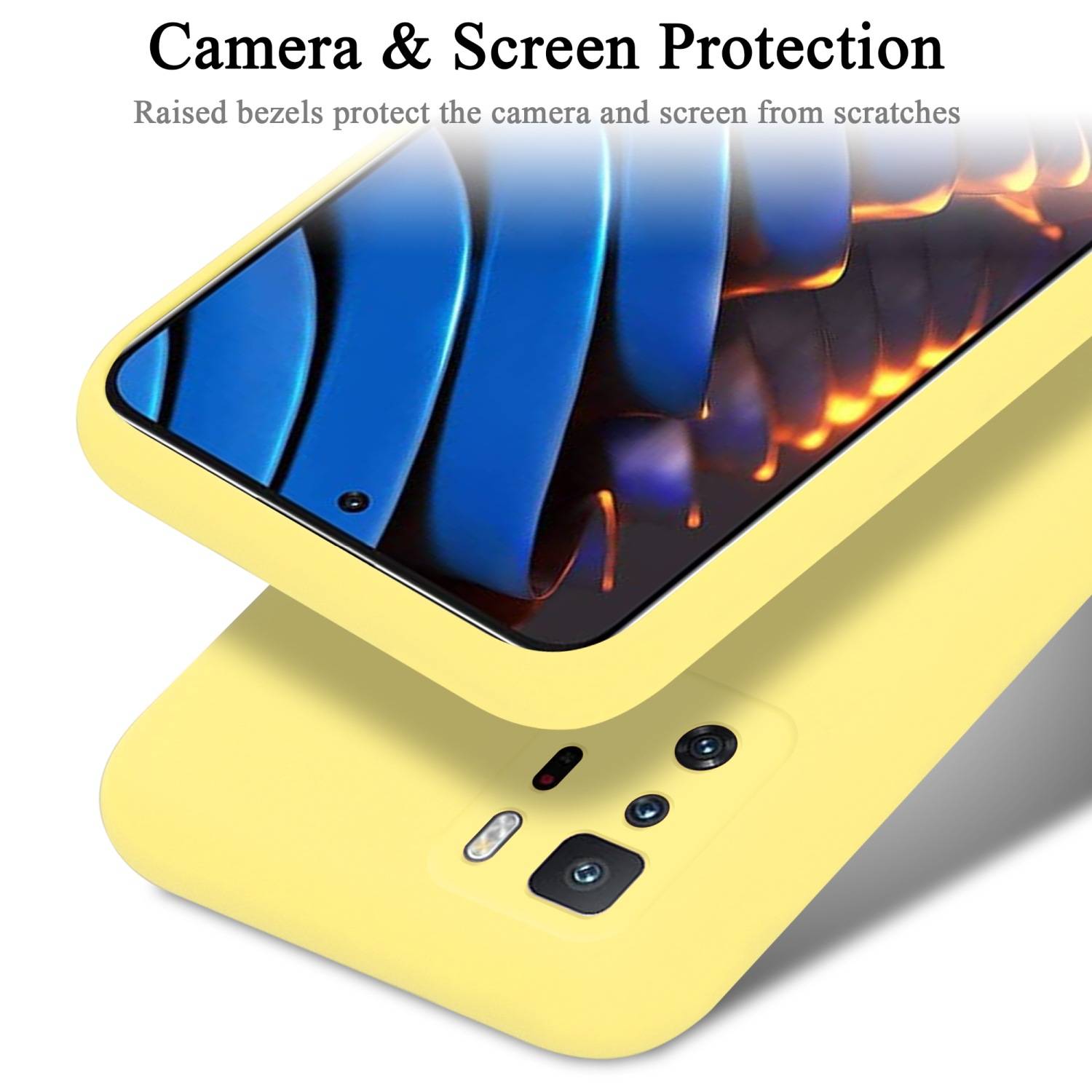 Cadorabo Schutzhülle für Xiaomi POCO X3 GT Hülle in Gelb Handyhülle Case Cover TPU Etui