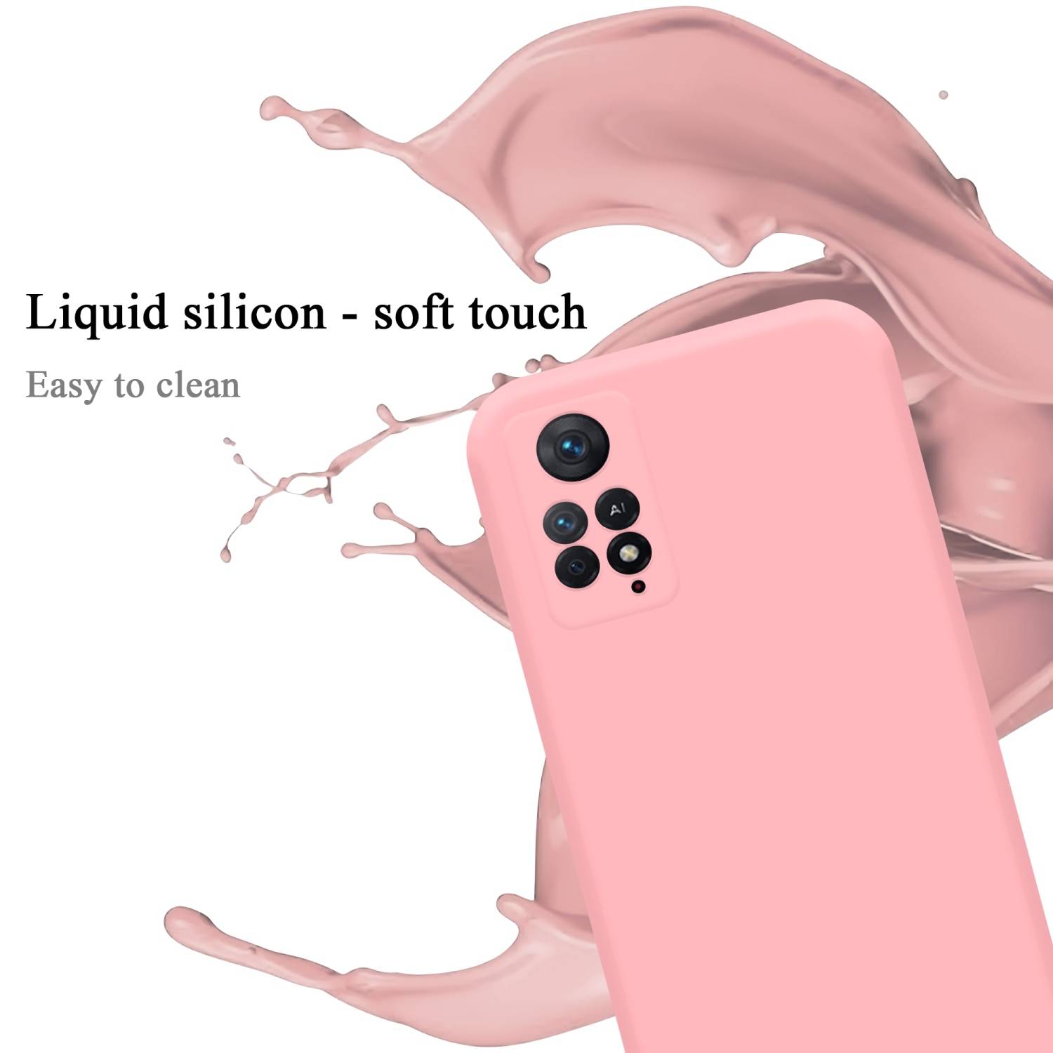 Cadorabo Schutzhülle für Xiaomi RedMi NOTE 11 PRO 4G / 5G Hülle in Rosa Handyhülle Case Cover TPU Etui
