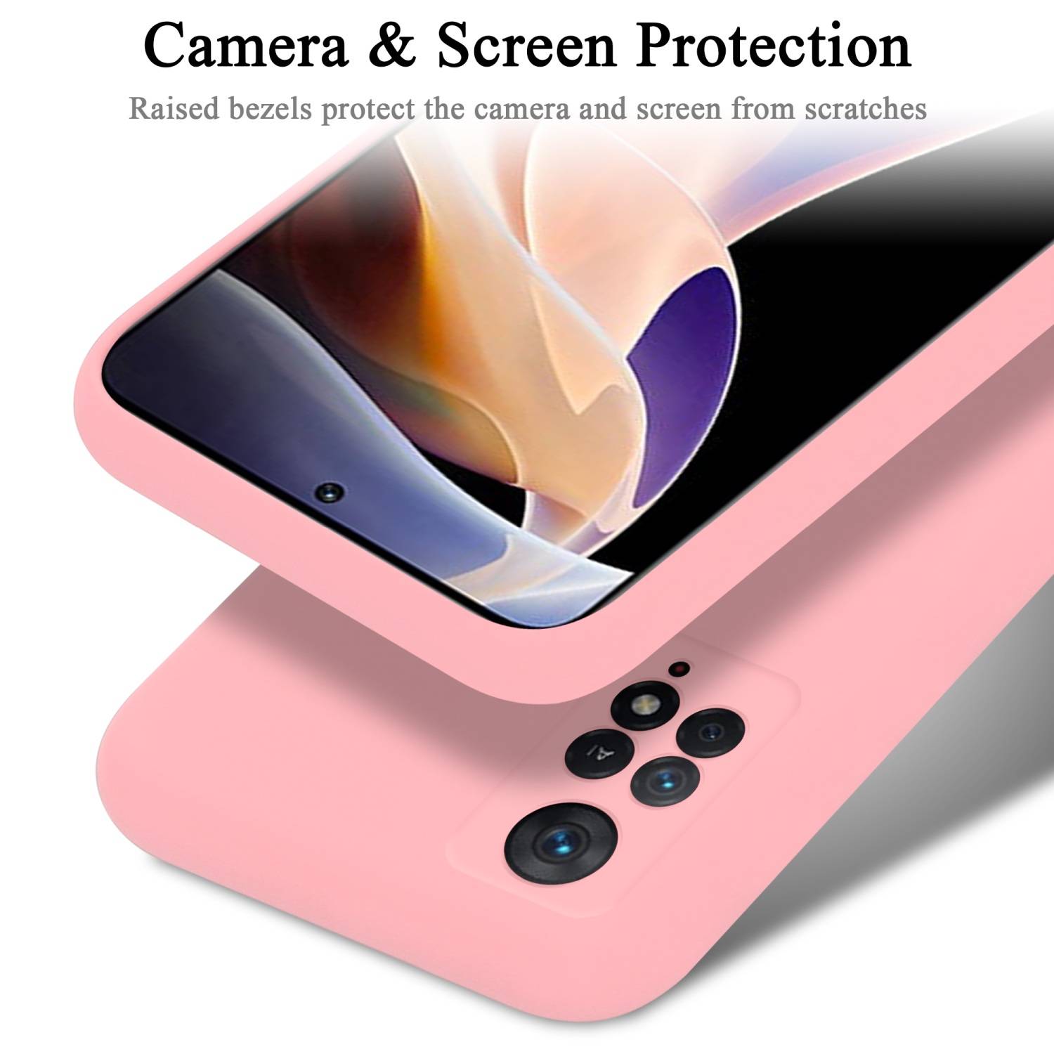 Cadorabo Schutzhülle für Xiaomi RedMi NOTE 11 PRO 4G / 5G Hülle in Rosa Handyhülle Case Cover TPU Etui