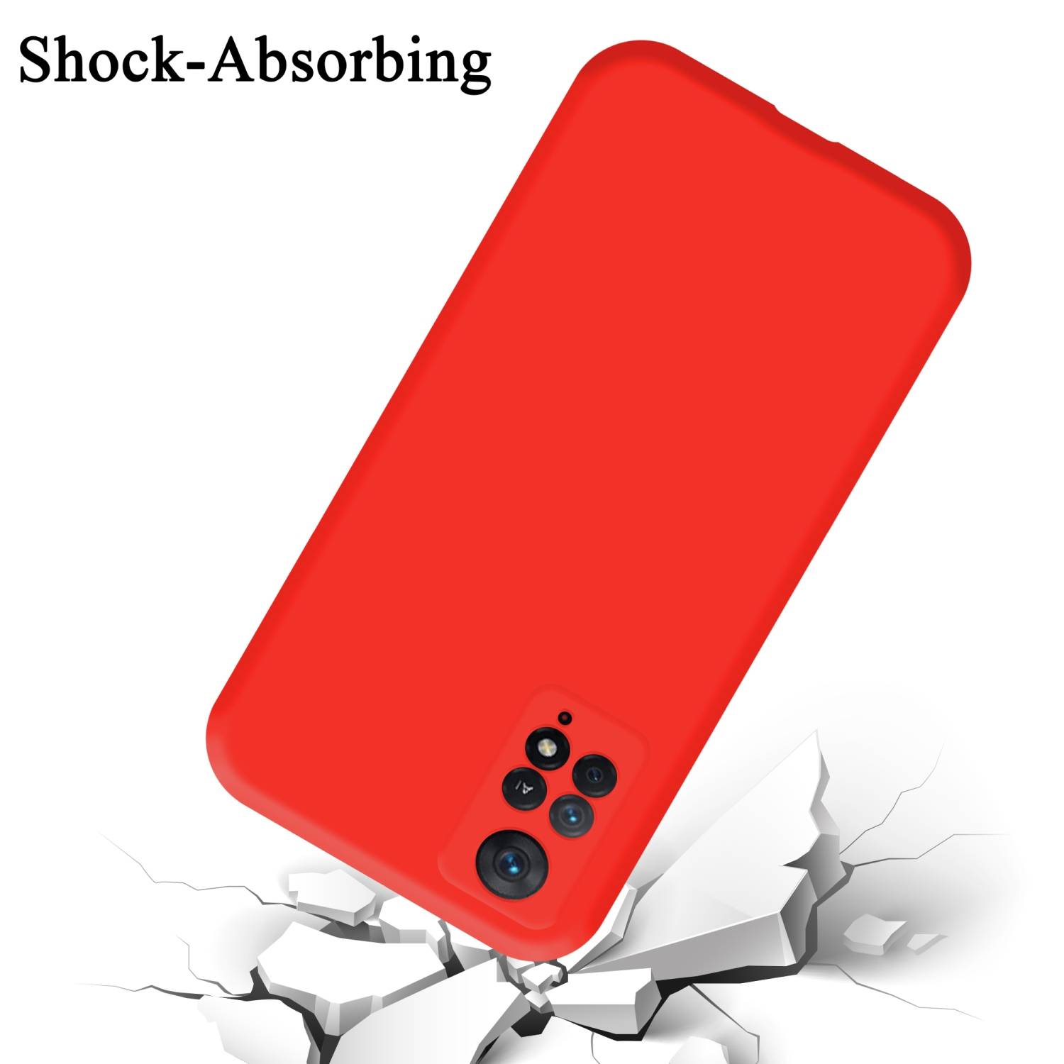 Cadorabo Schutzhülle für Xiaomi RedMi NOTE 11 PRO 4G / 5G Hülle in Rot Handyhülle Case Cover TPU Etui