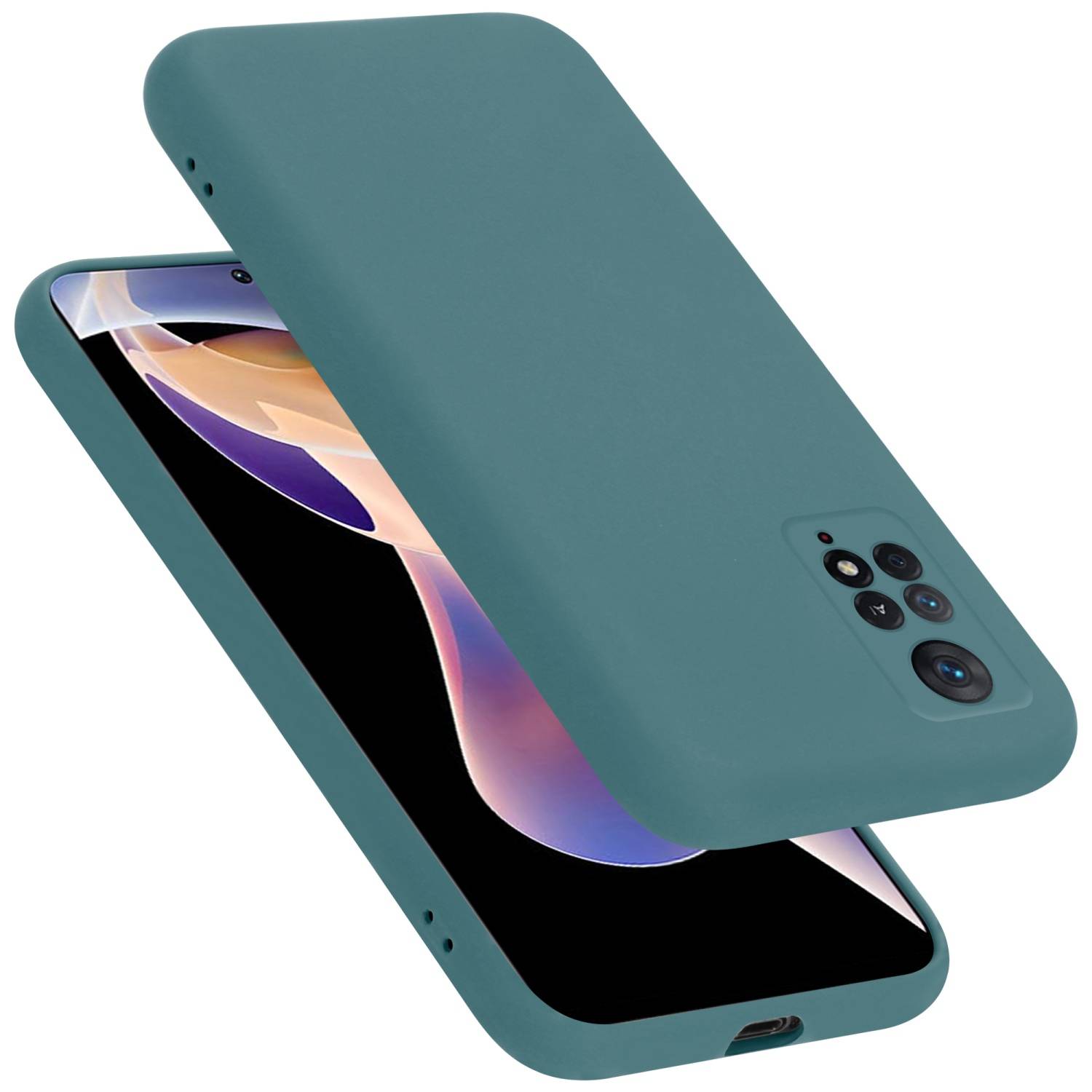 Cadorabo Schutzhülle für Xiaomi RedMi NOTE 11 PRO 4G / 5G Hülle in Grün Handyhülle Case Cover TPU Etui