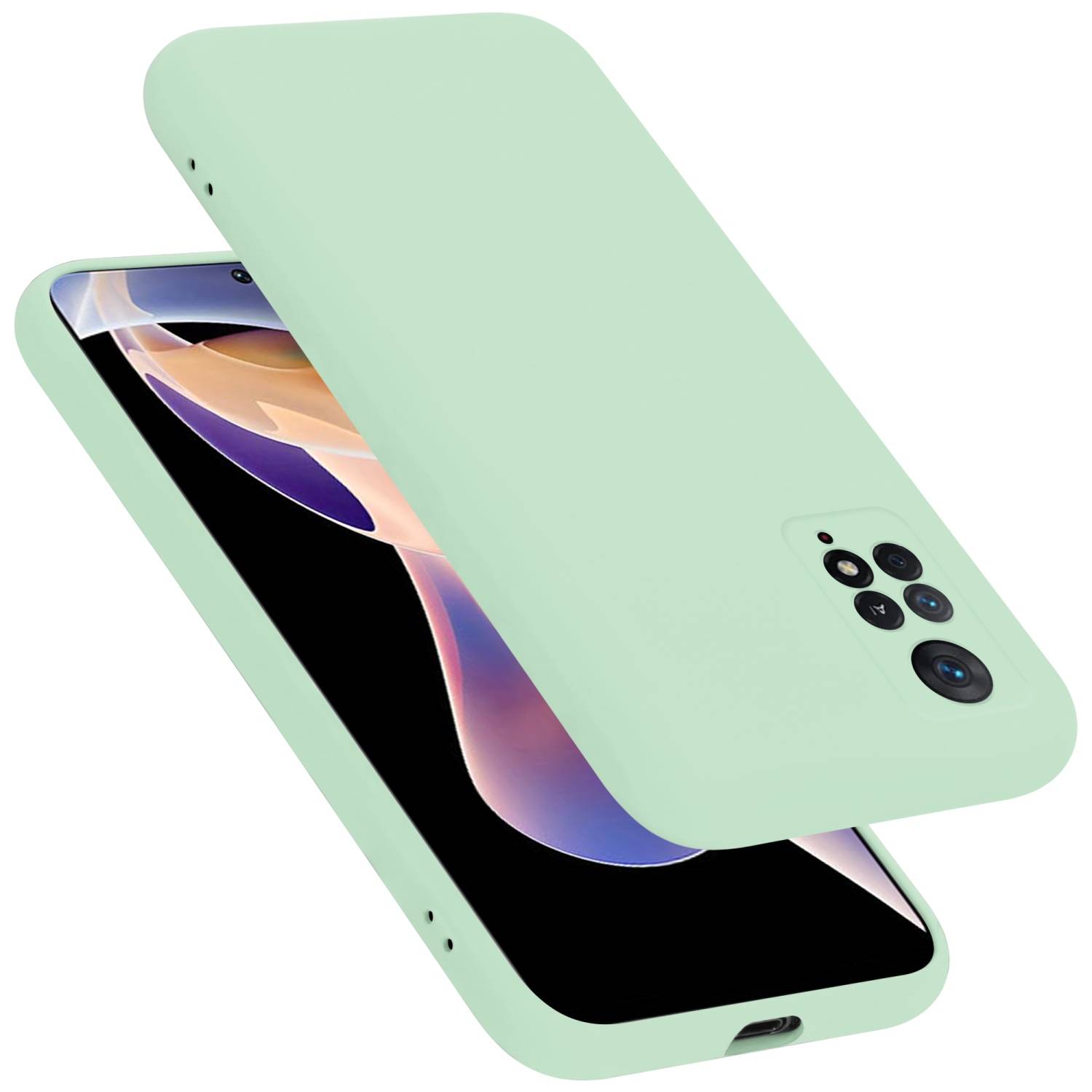 Cadorabo Schutzhülle für Xiaomi RedMi NOTE 11 PRO 4G / 5G Hülle in Grün Handyhülle Case Cover TPU Etui