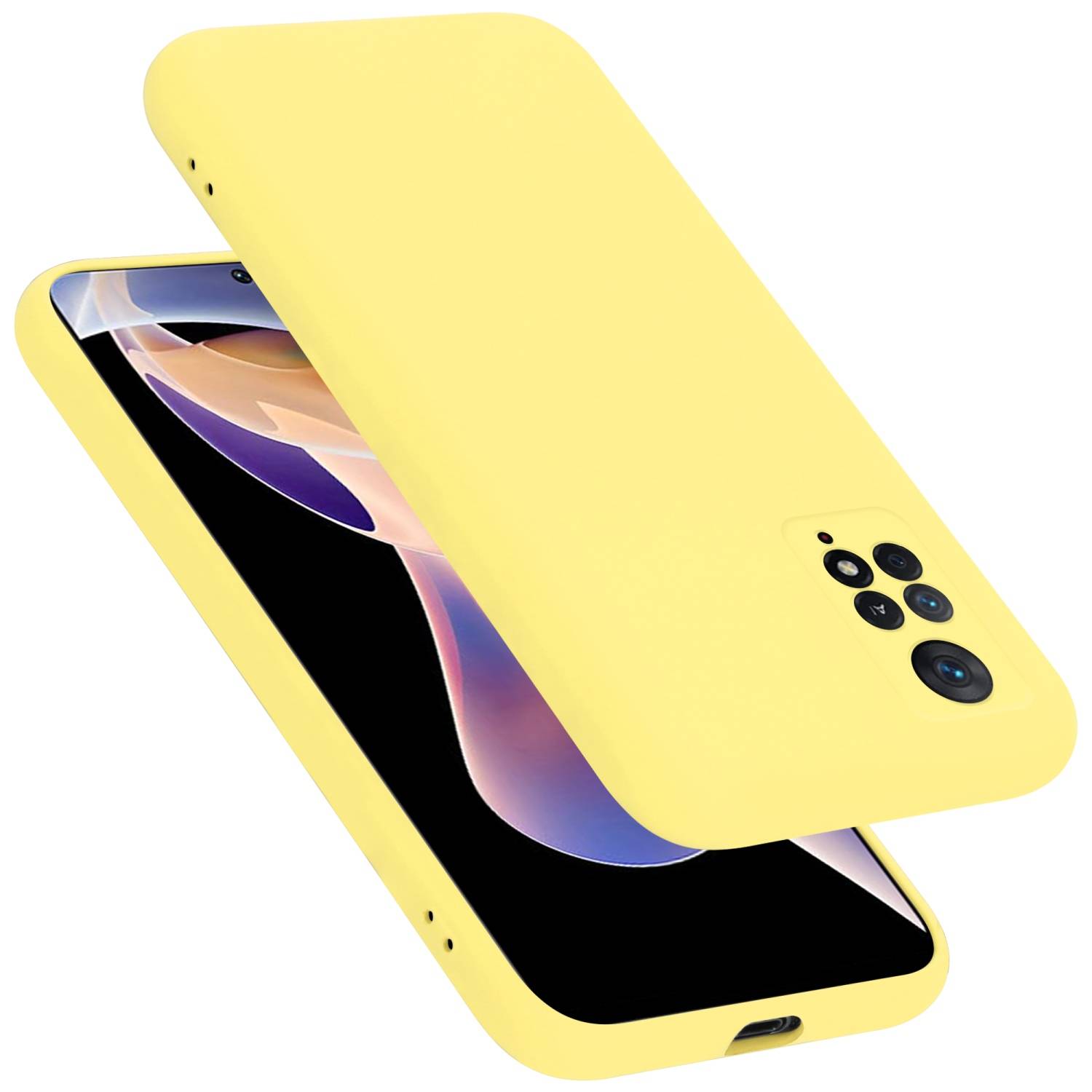 Cadorabo Schutzhülle für Xiaomi RedMi NOTE 11 PRO 4G / 5G Hülle in Gelb Handyhülle Case Cover TPU Etui