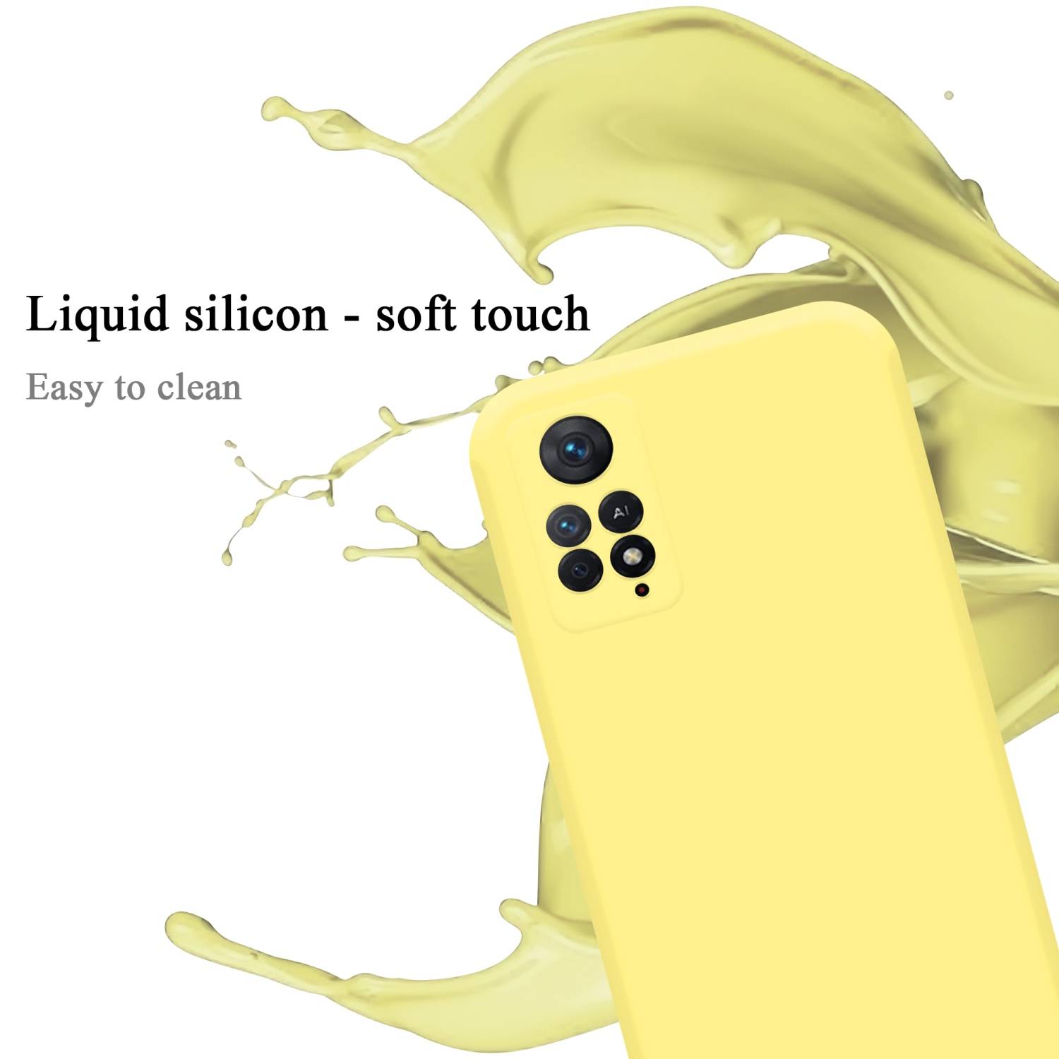 Cadorabo Schutzhülle für Xiaomi RedMi NOTE 11 PRO 4G / 5G Hülle in Gelb Handyhülle Case Cover TPU Etui