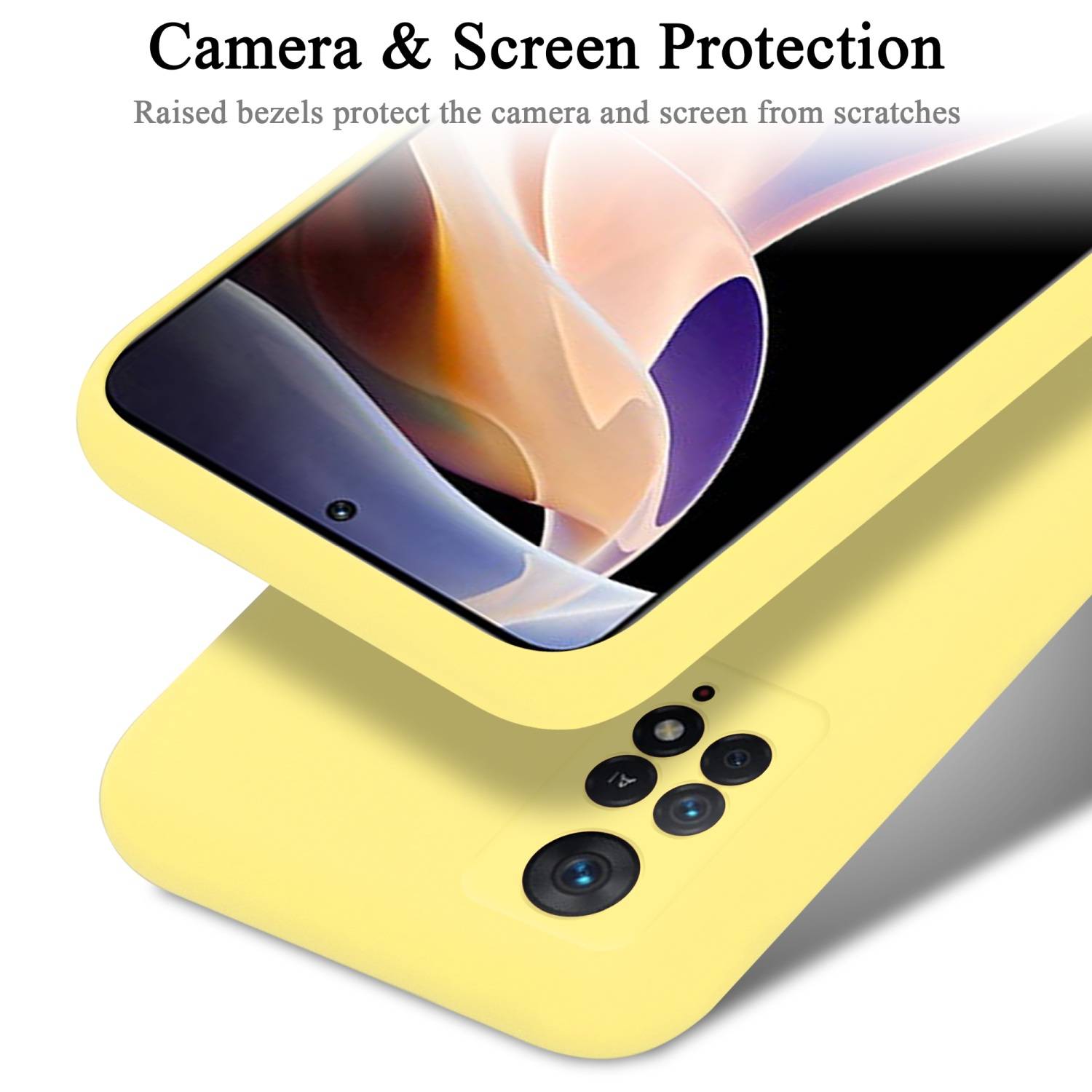 Cadorabo Schutzhülle für Xiaomi RedMi NOTE 11 PRO 4G / 5G Hülle in Gelb Handyhülle Case Cover TPU Etui