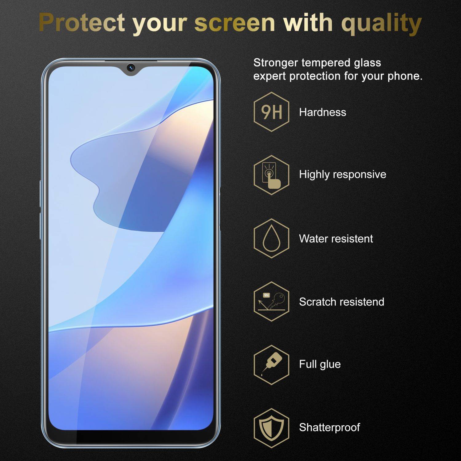 Cadorabo Panzer Folie für Oppo A16s / A54s Schutzfolie in Transparent Gehärtetes Tempered Display-Schutzglas