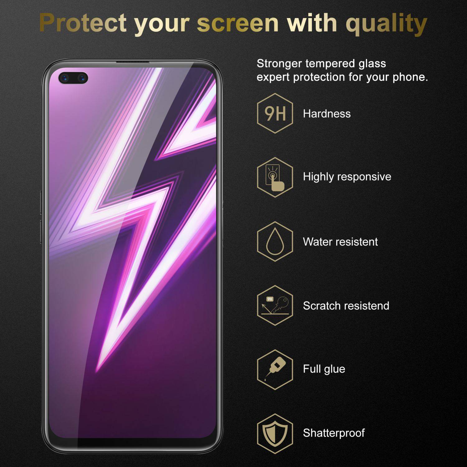 Cadorabo Panzer Folie für Realme 6 PRO Schutzfolie in Transparent Gehärtetes Tempered Display-Schutzglas
