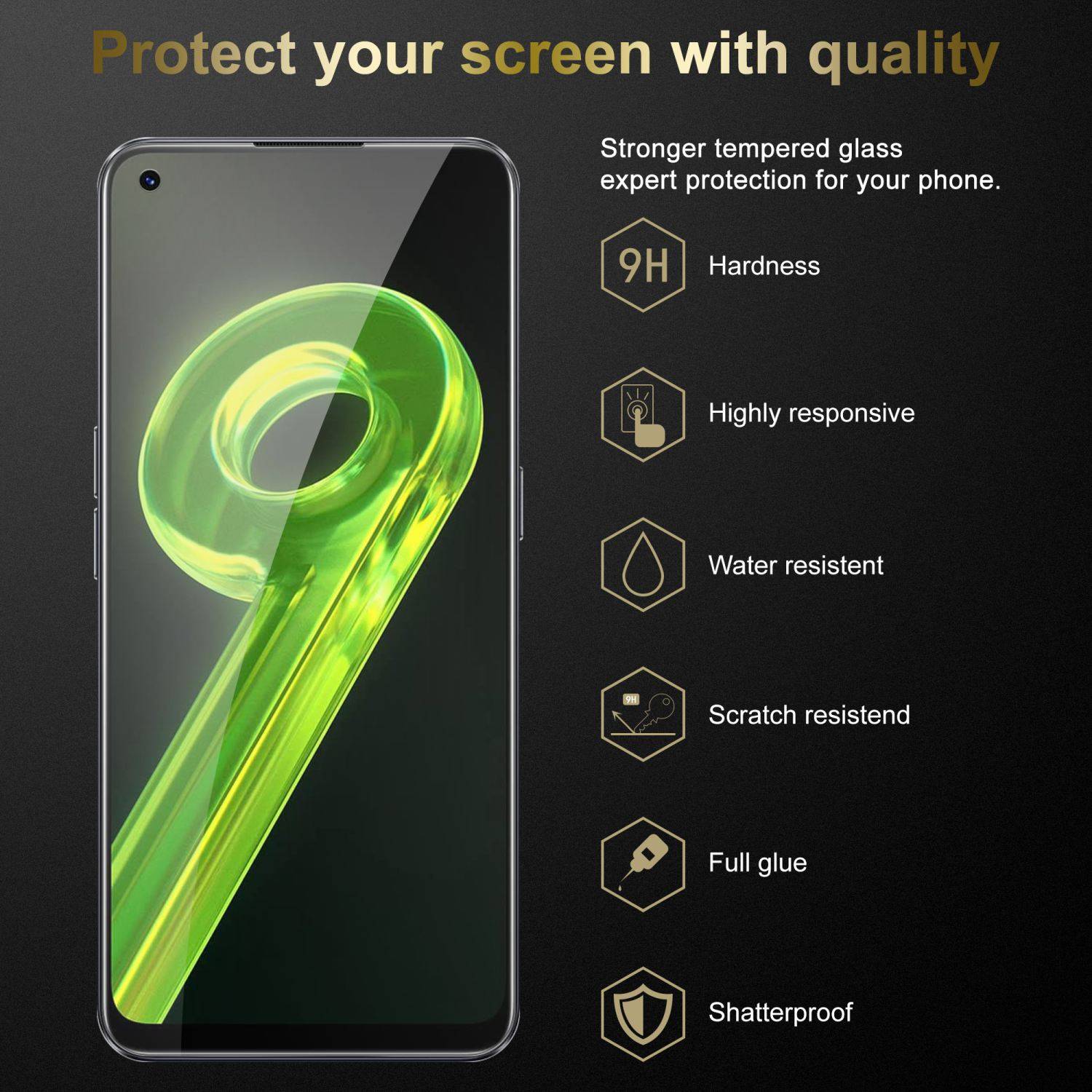 Cadorabo Panzer Folie für Realme 9 4G / 9 PRO+ Schutzfolie in Transparent Gehärtetes Tempered Display-Schutzglas