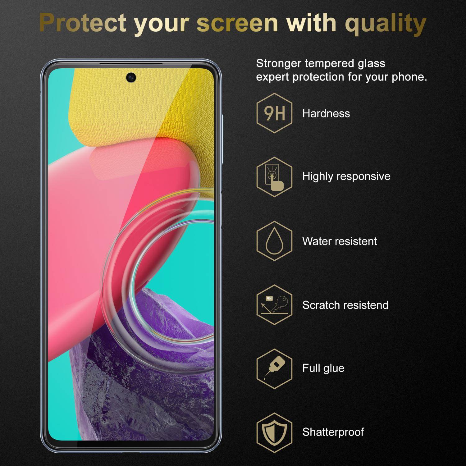 Cadorabo Panzer Folie für Samsung Galaxy M53 5G Schutzfolie in Transparent Gehärtetes Tempered Display-Schutzglas