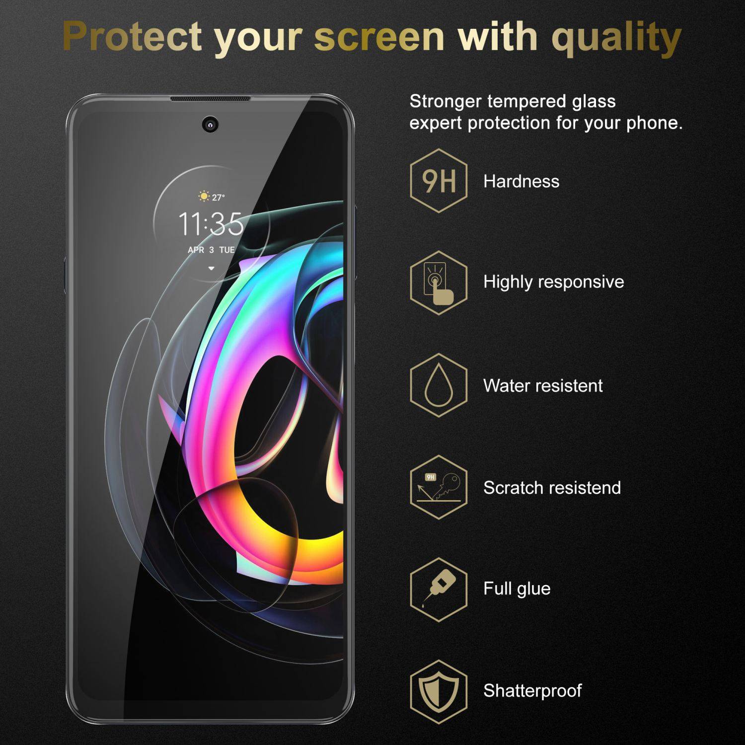 Cadorabo 3x Panzer Folie für Motorola EDGE 20 PRO / EDGE S PRO Schutzfolie in Transparent Folie Tempered