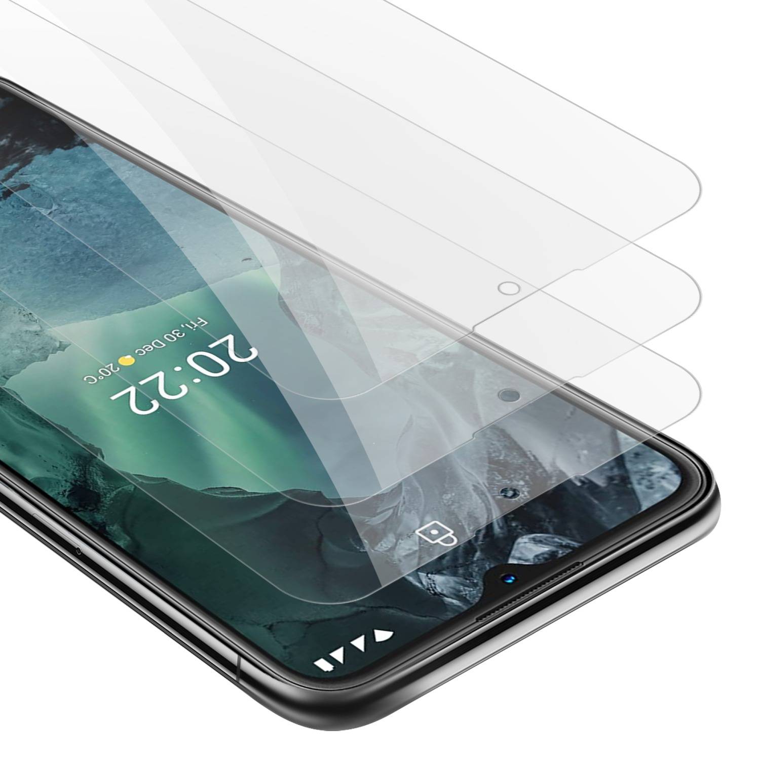 Cadorabo 3x Panzer Folie für Nokia G11 / G21 Schutzfolie in Transparent Folie Tempered Display-Schutzglas