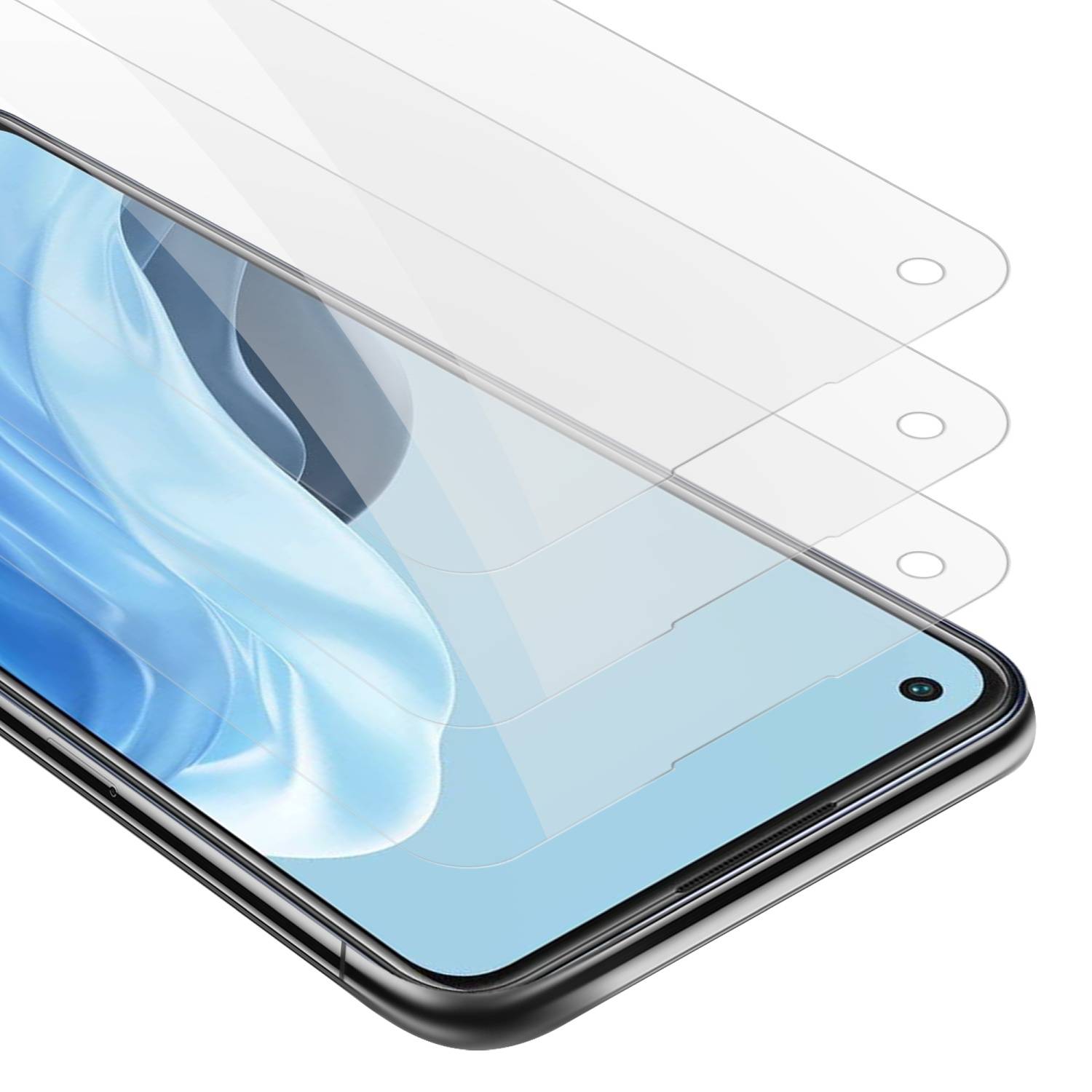 Cadorabo 3x Panzer Folie für Oppo FIND X5 LITE / Reno7 5G Schutzfolie in Transparent Folie Tempered Display-Schutzglas