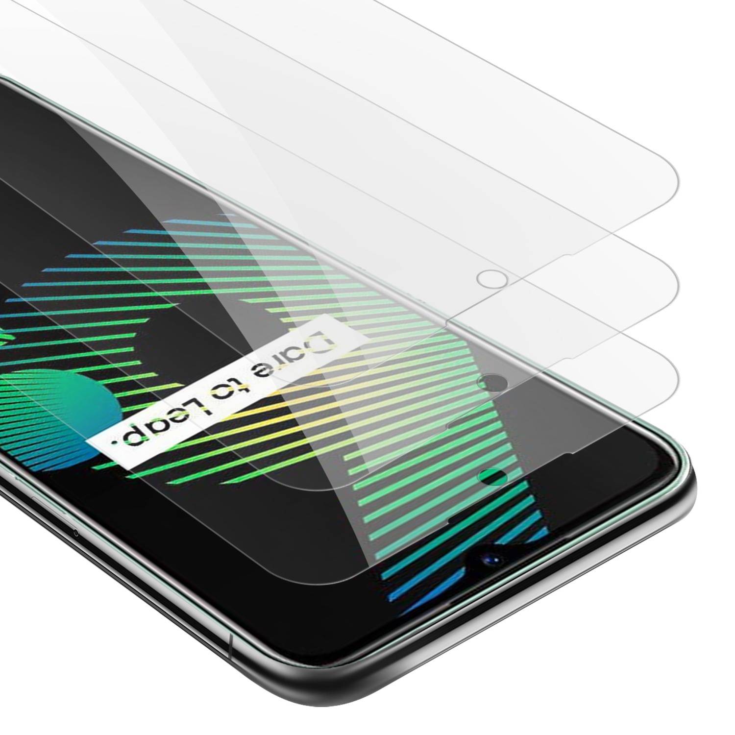 Cadorabo 3x Panzer Folie für Realme 5 / 5i / 6i / C3 Schutzfolie in Transparent Folie Tempered Display-Schutzglas