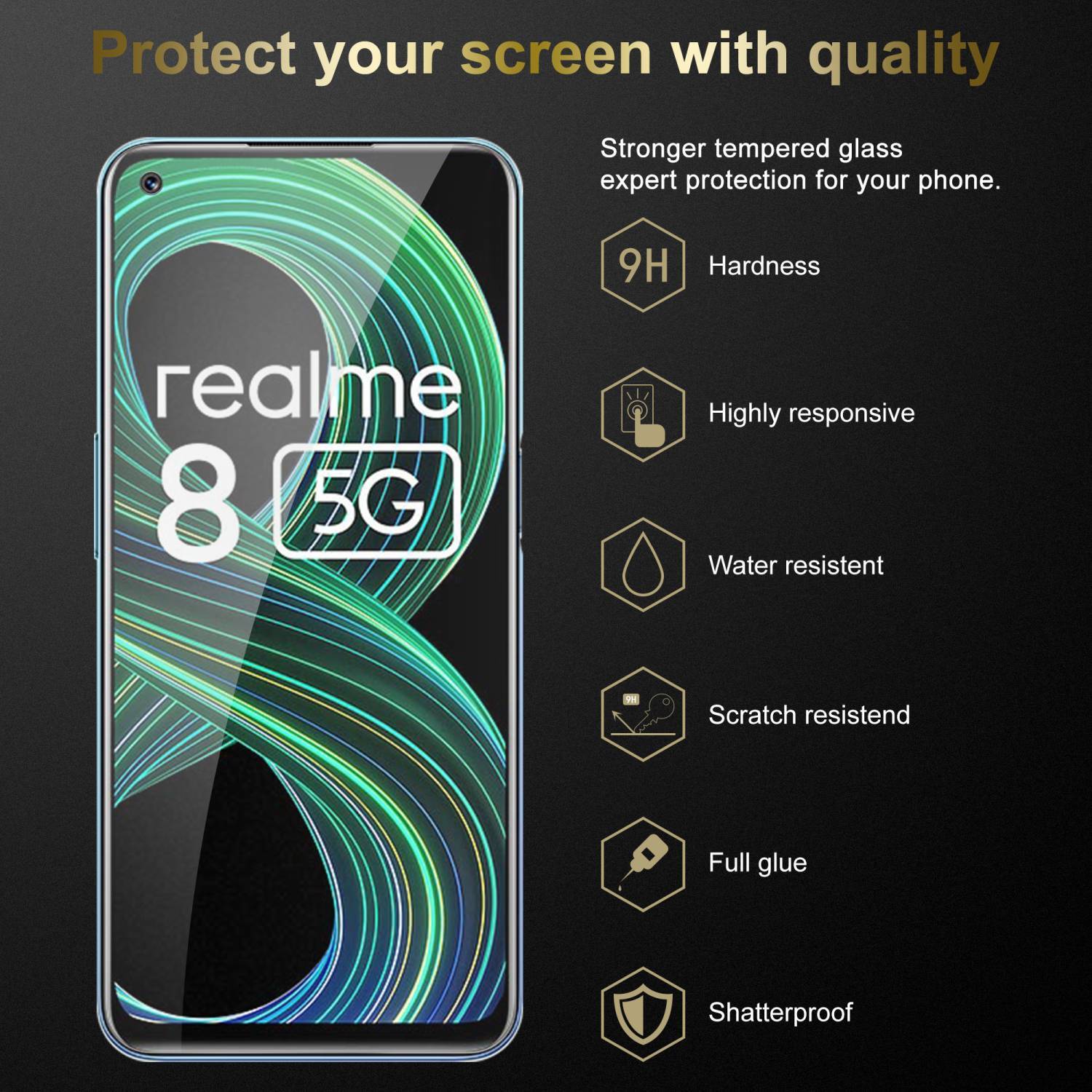 Cadorabo 3x Panzer Folie für Realme 8 5G / V13 / Q3 / Q3i / Narzo 30 5G Schutzfolie in Transparent Folie Tempered