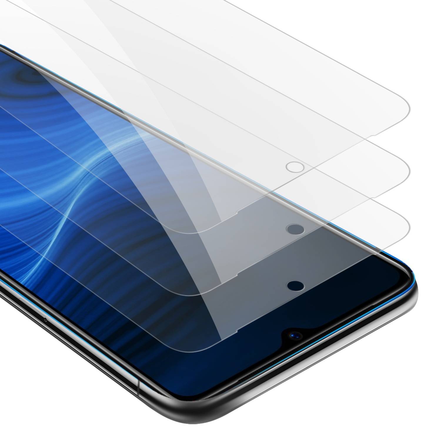 Cadorabo 3x Panzer Folie für Realme X2 PRO / Oppo Reno Ace Schutzfolie in Transparent Folie Tempered Display-Schutzglas