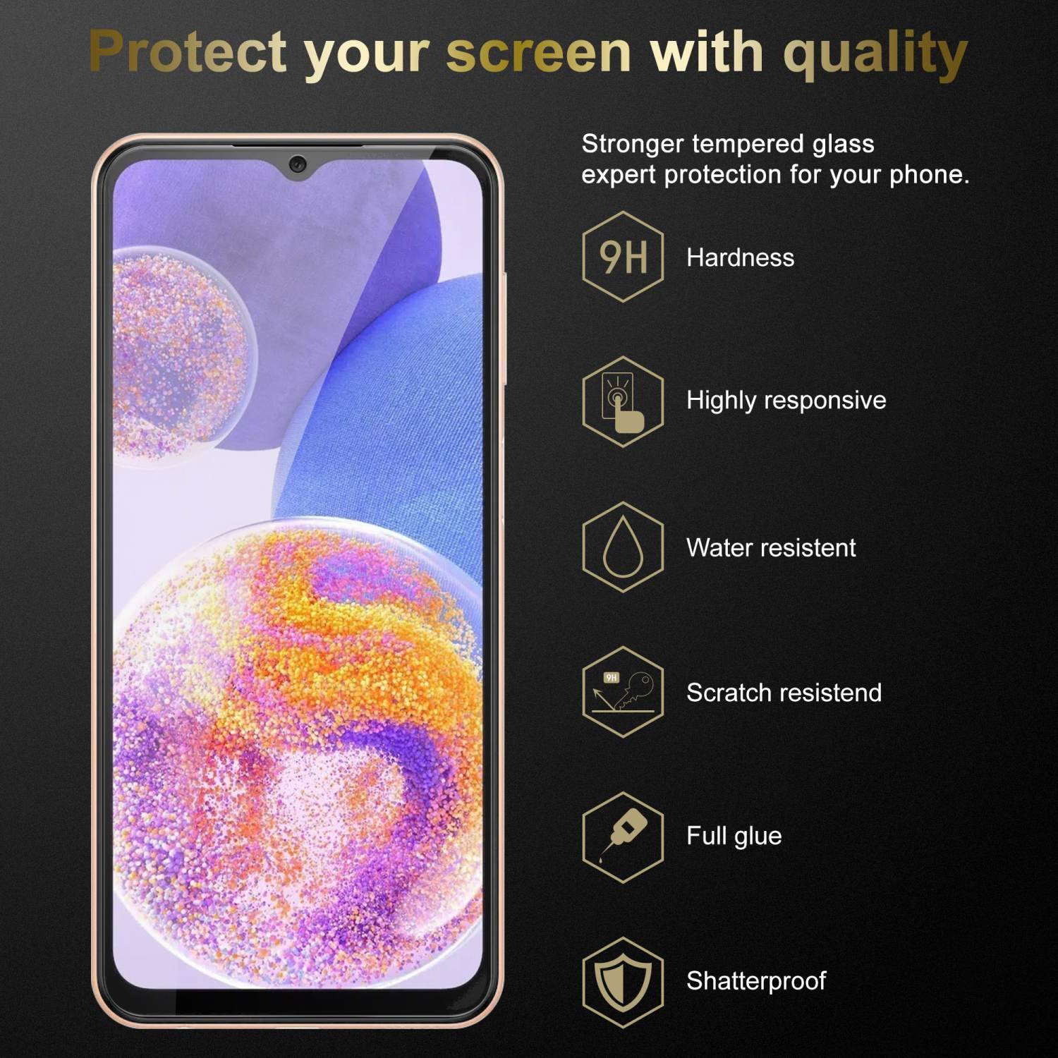 Cadorabo 3x Panzer Folie für Samsung Galaxy A23 4G Schutzfolie in Transparent Folie Tempered Display-Schutzglas