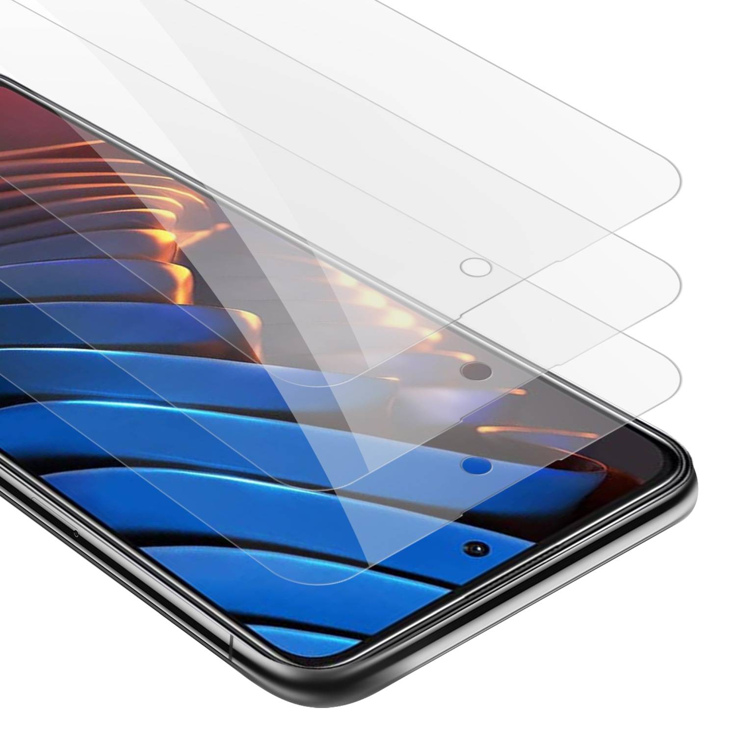 Cadorabo 3x Panzer Folie für Xiaomi POCO X3 GT Schutzfolie in Transparent Folie Tempered Display-Schutzglas