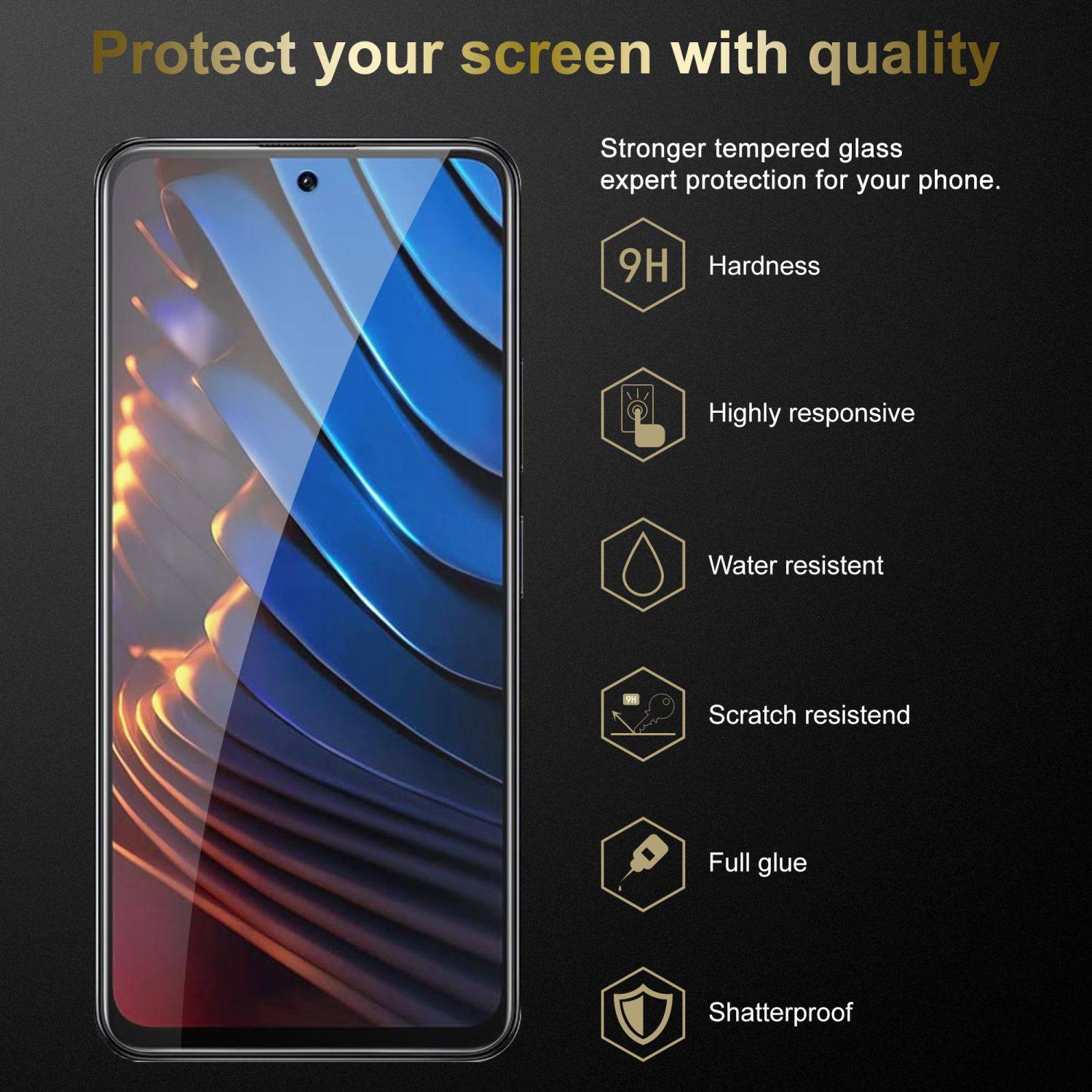 Cadorabo 3x Panzer Folie für Xiaomi POCO X3 GT Schutzfolie in Transparent Folie Tempered Display-Schutzglas
