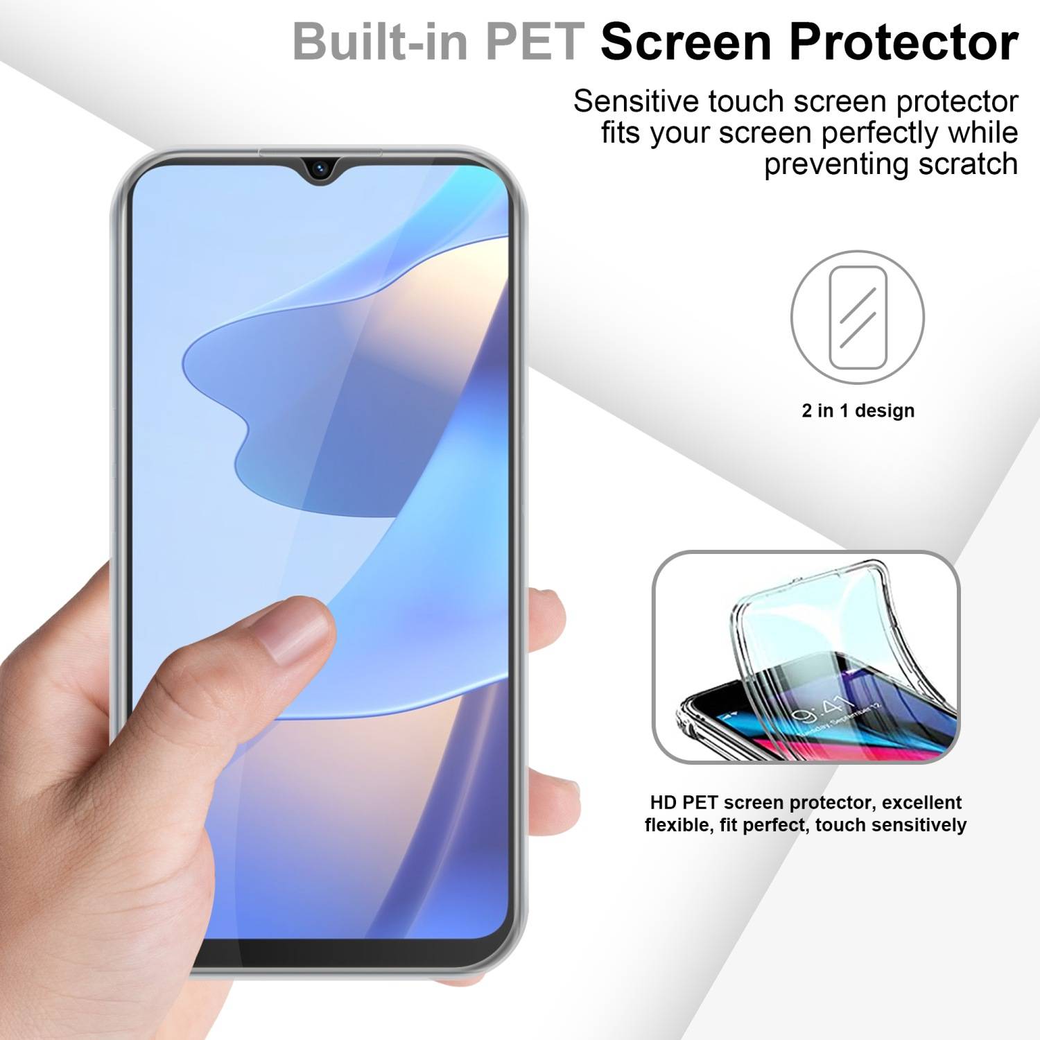 Cadorabo Schutzhülle für Oppo A16s / A54s Hülle in Transparent 360° Etui Full Body Handyhülle Cover Case