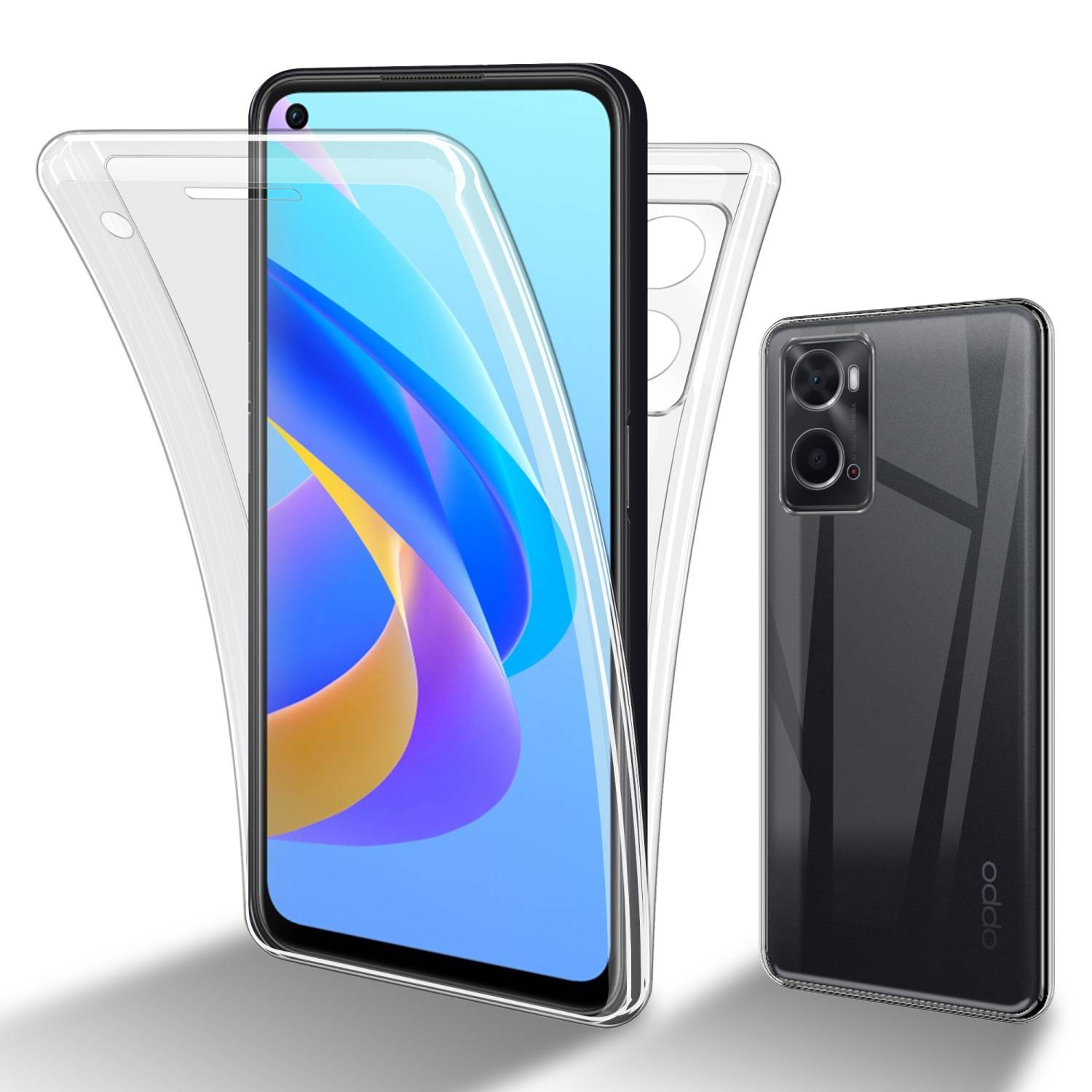 Cadorabo Schutzhülle für Oppo A36 / A76 Hülle in Transparent 360° Etui Full Body Handyhülle Cover Case