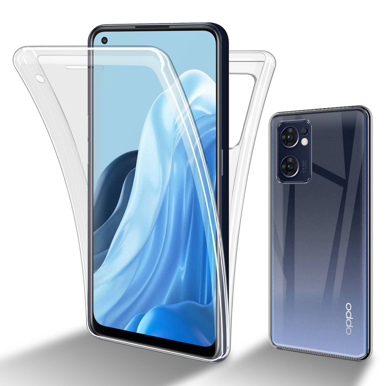Cadorabo Schutzhülle für Oppo FIND X5 LITE / Reno7 5G Hülle in Transparent 360° Etui Full Body Handyhülle Cover Case