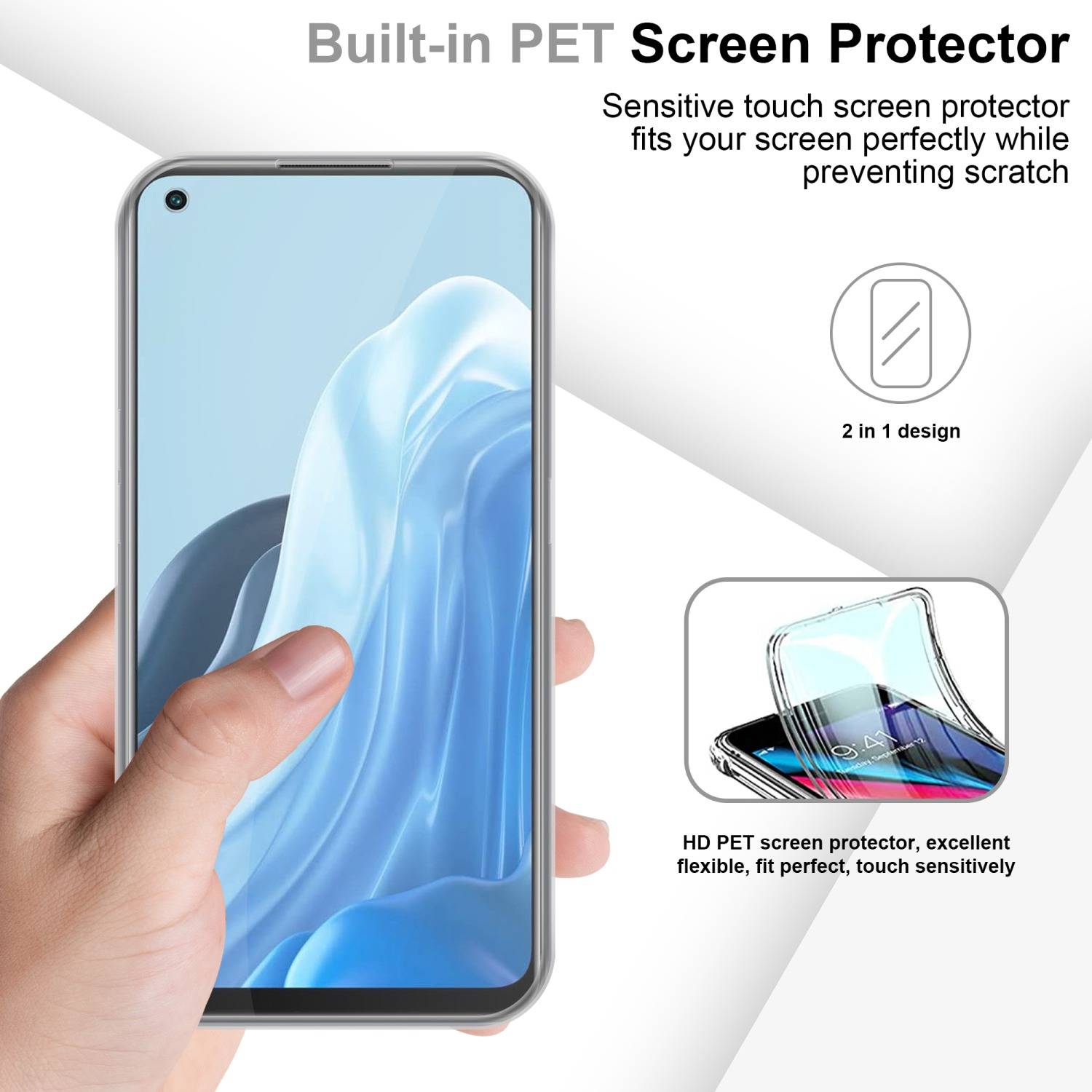Cadorabo Schutzhülle für Oppo FIND X5 LITE / Reno7 5G Hülle in Transparent 360° Etui Full Body Handyhülle Cover Case