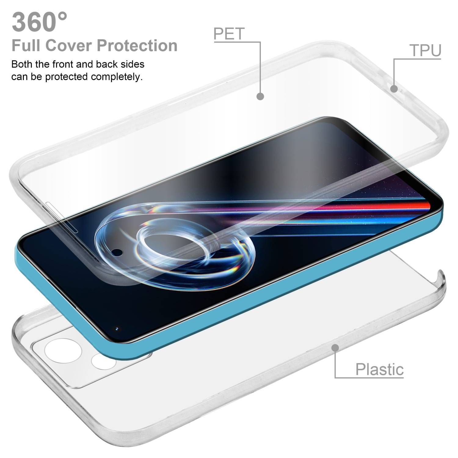 Cadorabo Schutzhülle für Realme 9 PRO / V25 / Q5 Hülle in Transparent 360° Etui Full Body Handyhülle Cover Case