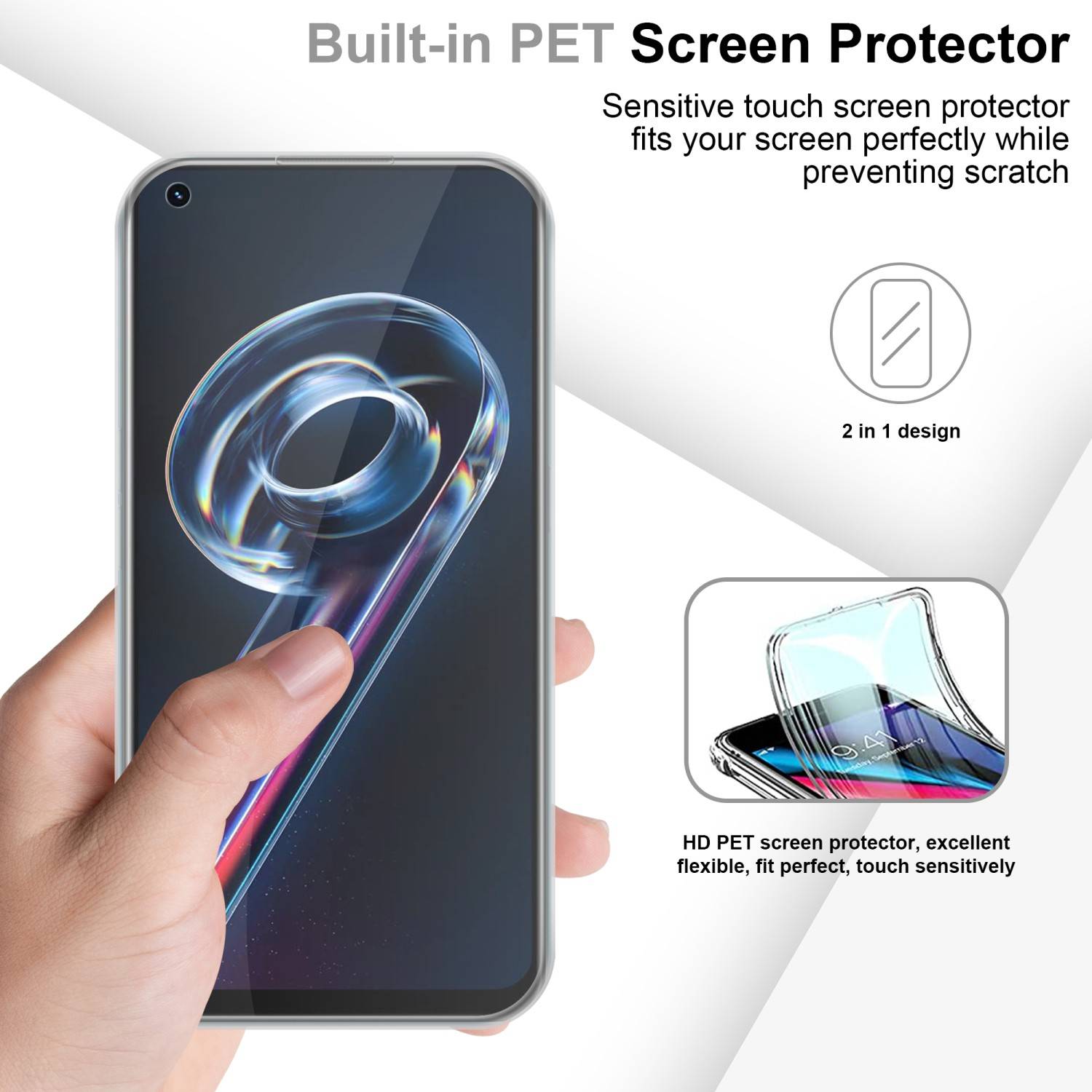 Cadorabo Schutzhülle für Realme 9 PRO / V25 / Q5 Hülle in Transparent 360° Etui Full Body Handyhülle Cover Case