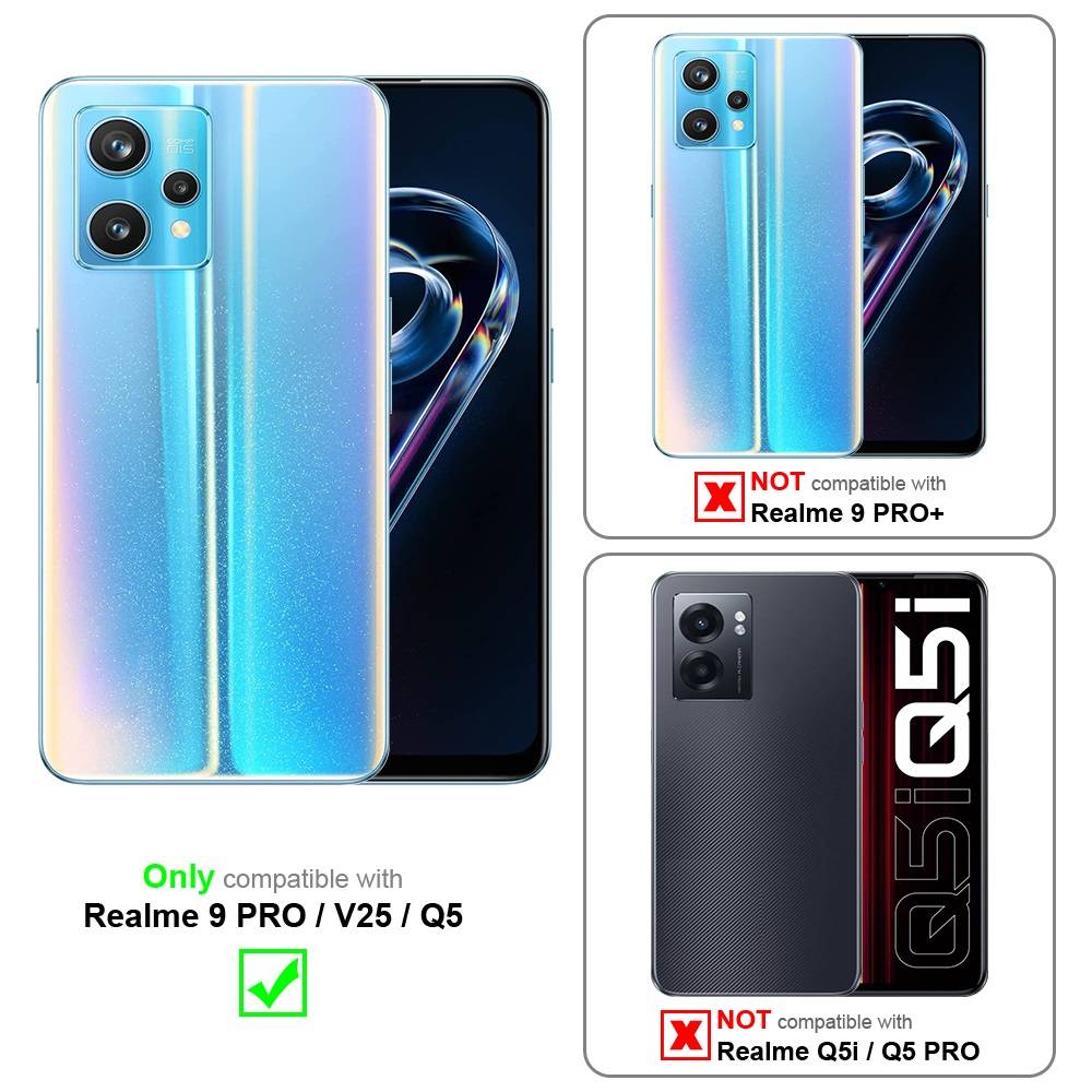 Cadorabo Schutzhülle für Realme 9 PRO / V25 / Q5 Hülle in Transparent 360° Etui Full Body Handyhülle Cover Case