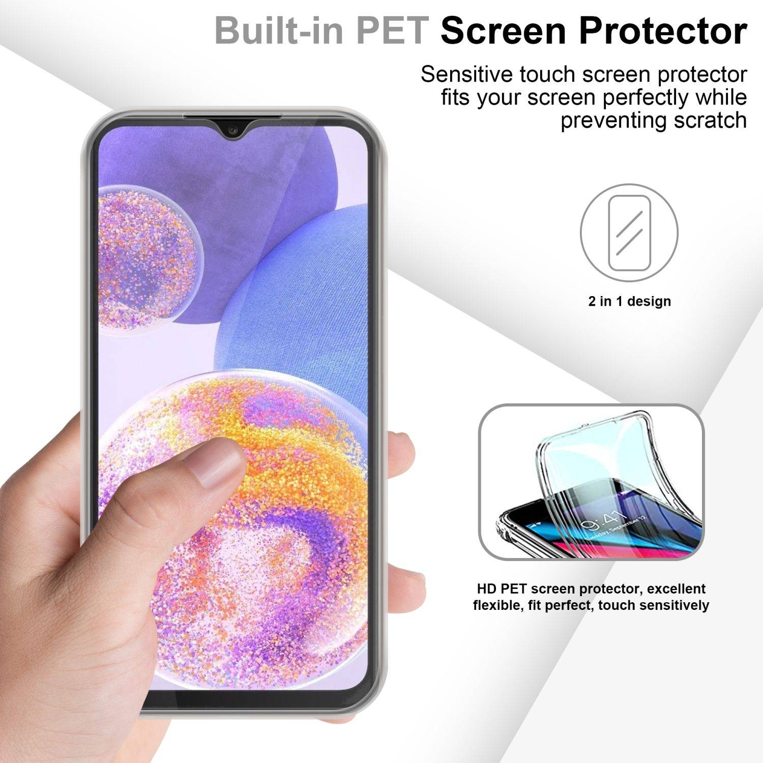 Cadorabo Schutzhülle für Samsung Galaxy A23 4G Hülle in Transparent 360° Etui Full Body Handyhülle Cover Case