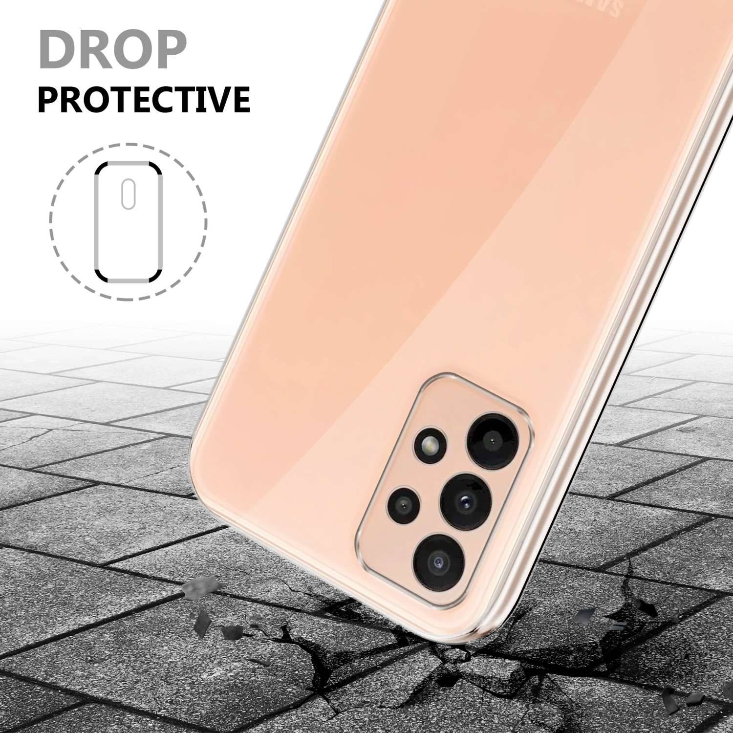 Cadorabo Schutzhülle für Samsung Galaxy A23 4G Hülle in Transparent 360° Etui Full Body Handyhülle Cover Case