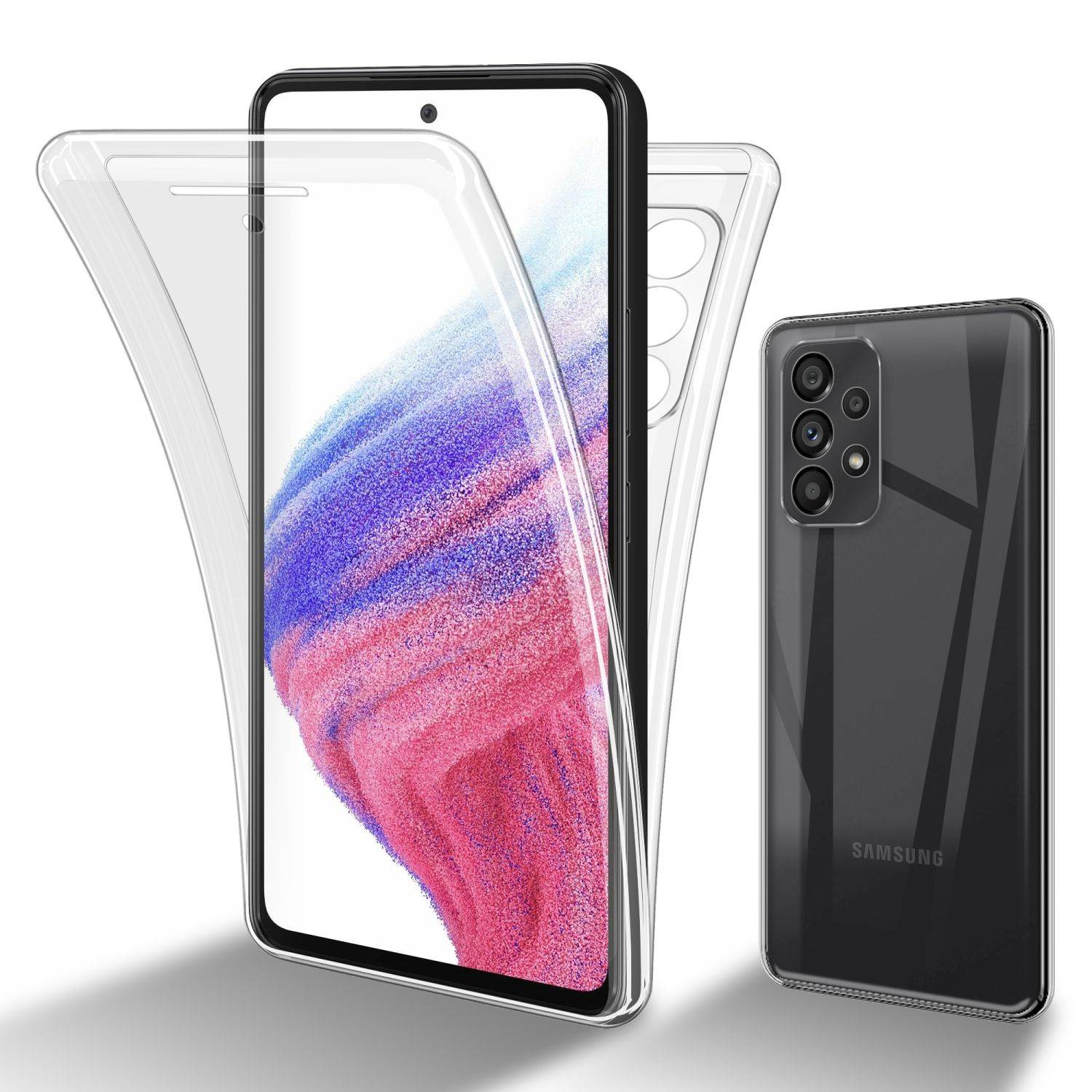 Cadorabo Schutzhülle für Samsung Galaxy A53 5G Hülle in Transparent 360° Etui Full Body Handyhülle Cover Case