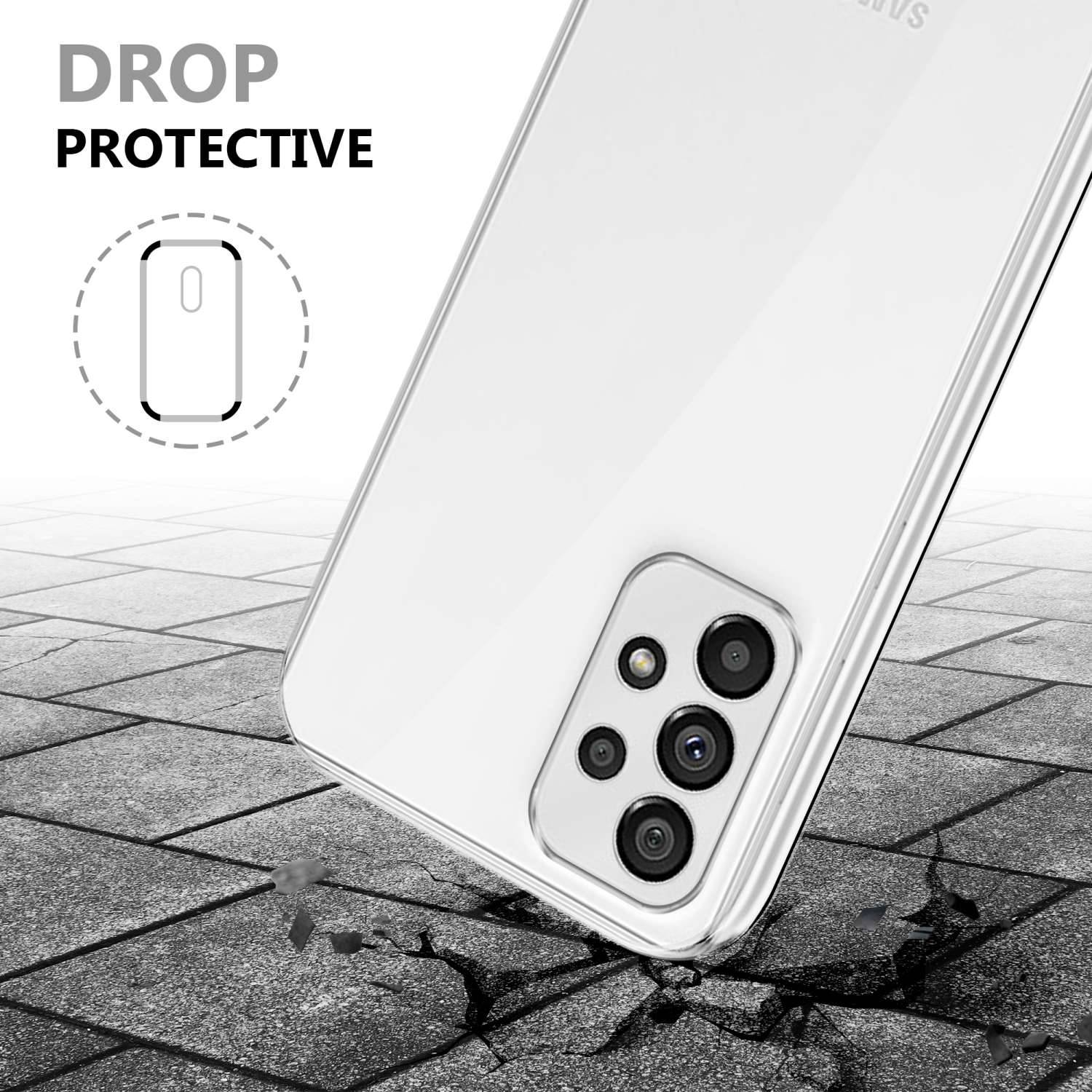 Cadorabo Schutzhülle für Samsung Galaxy A73 5G Hülle in Transparent 360° Etui Full Body Handyhülle Cover Case