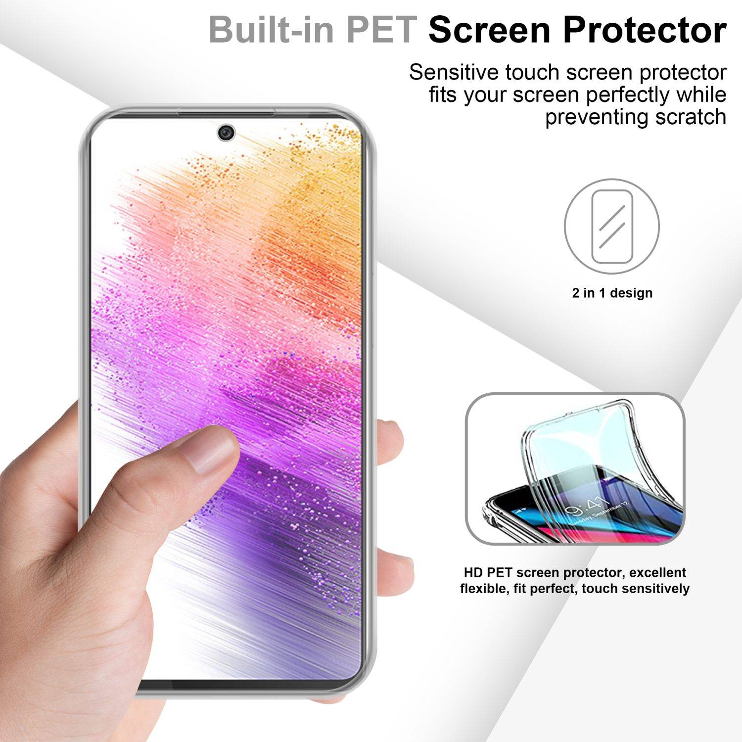 Cadorabo Schutzhülle für Samsung Galaxy A73 5G Hülle in Transparent 360° Etui Full Body Handyhülle Cover Case